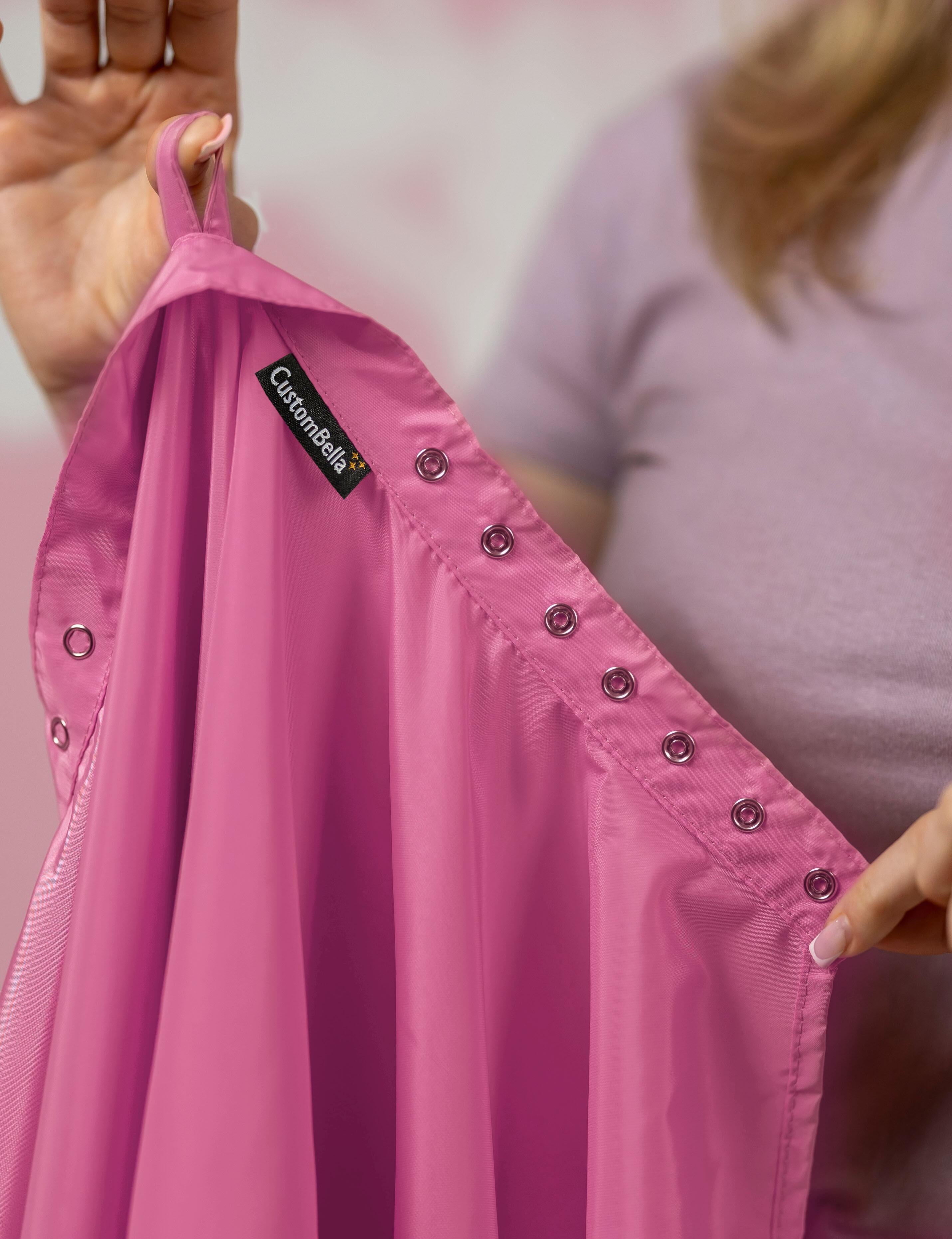 Hairdressing gown with poppers closing rose gold