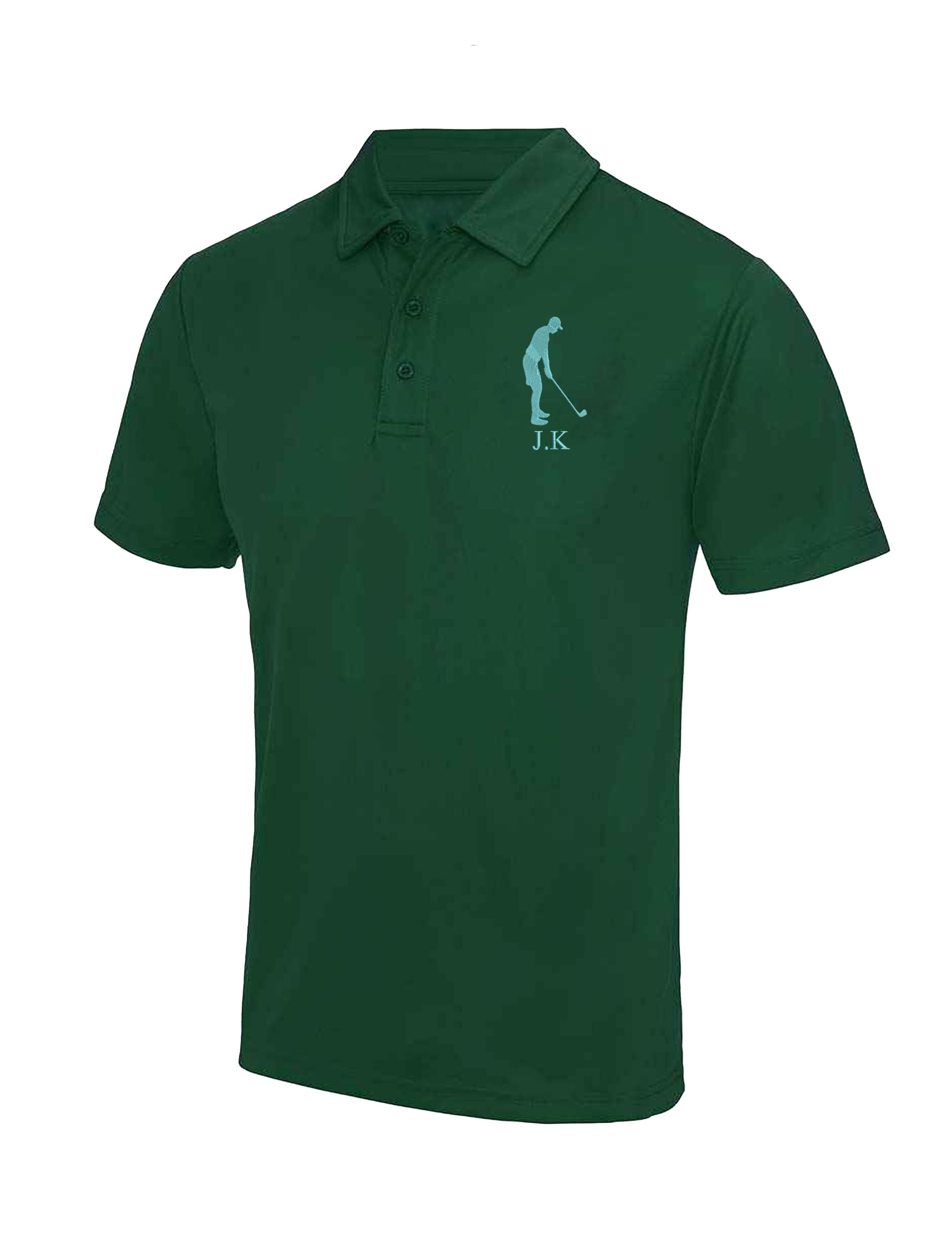 Men's Golf Design Dri-Fit Golf Polo Shirt Bottle Green