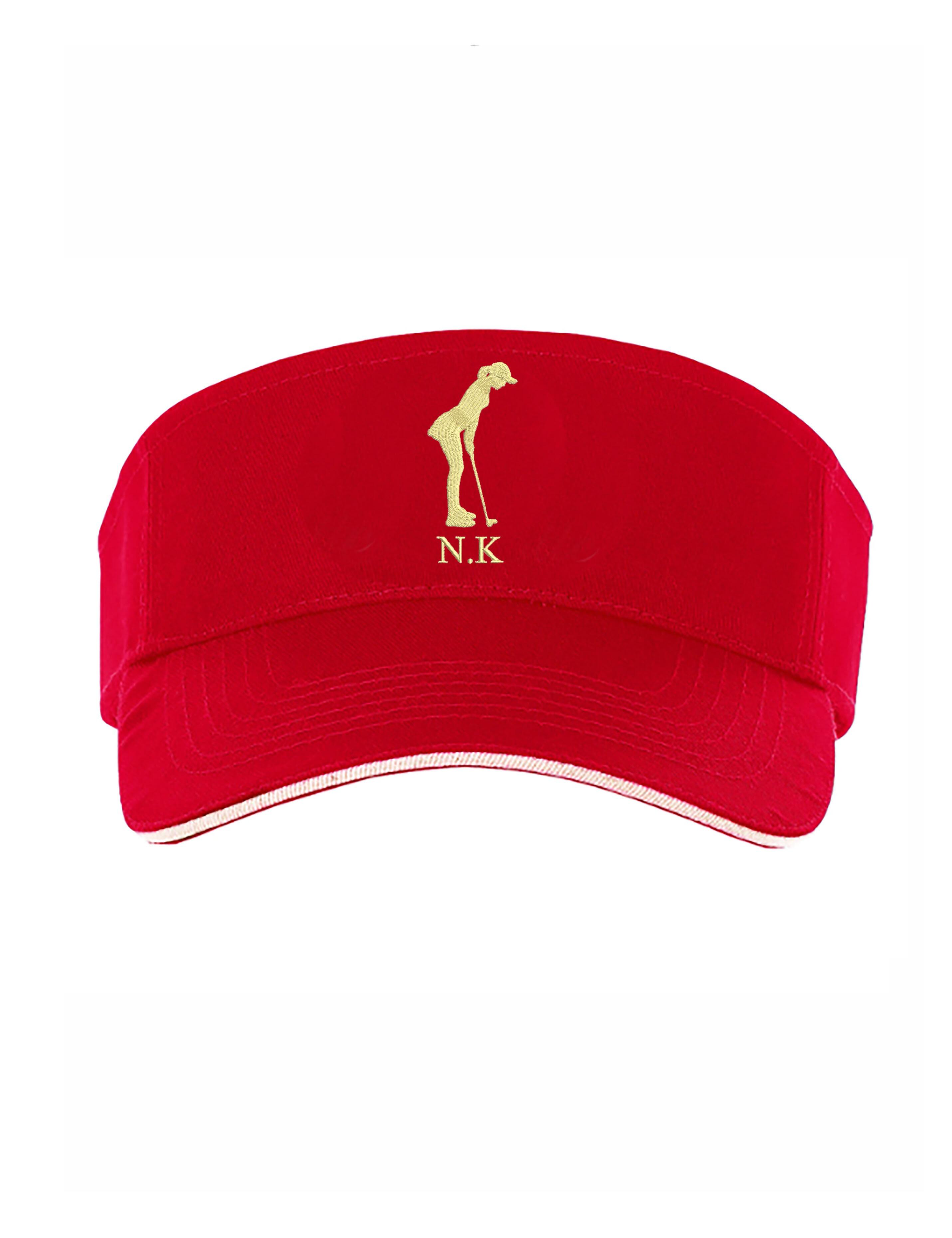 Women's Golf Design Golf Sun Visor with Embroidery Red