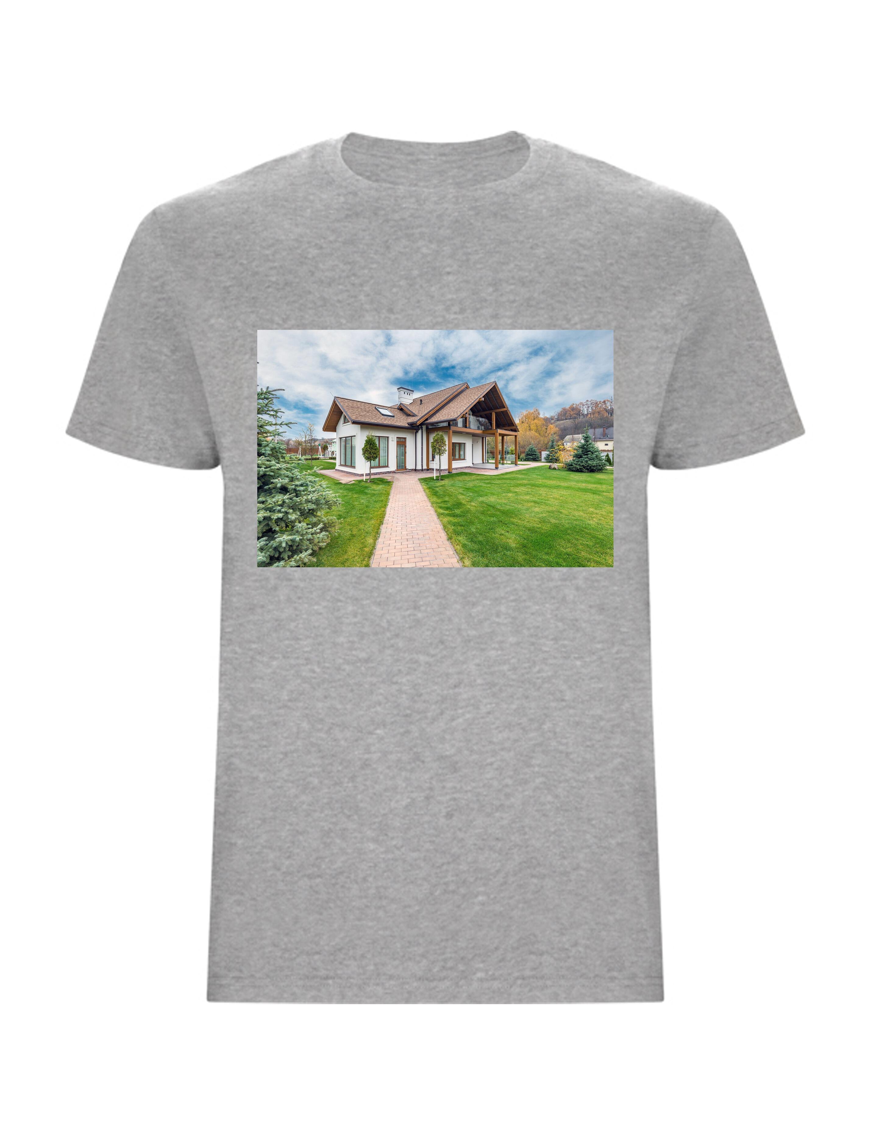 Personalised Photo Printed Short Sleeve T-Shirt Heather Grey