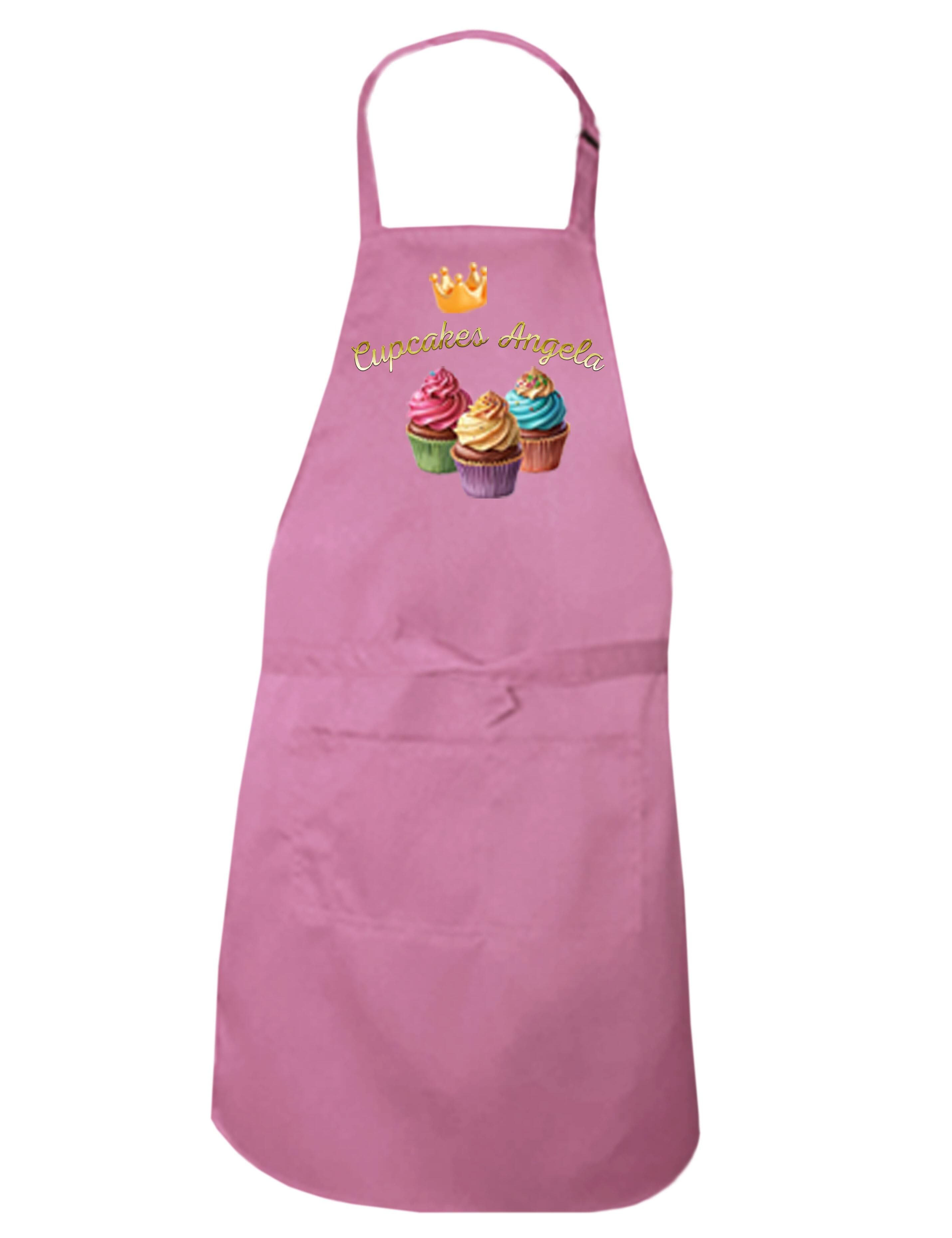 Personalised Cup Cake Kids Apron Rose Gold