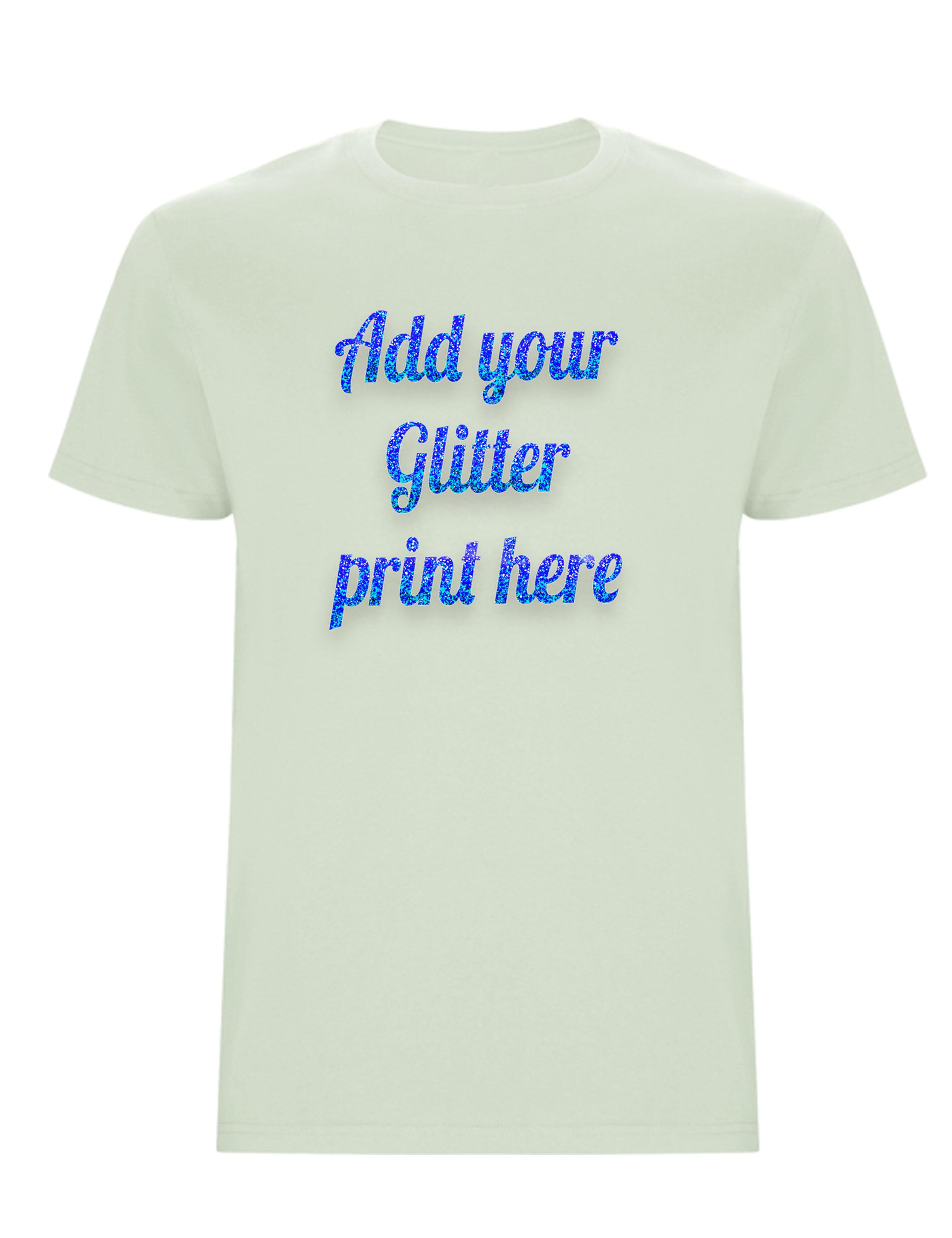Custom Glitter Printed Heavyweight Kids T-Shirt Pistachio