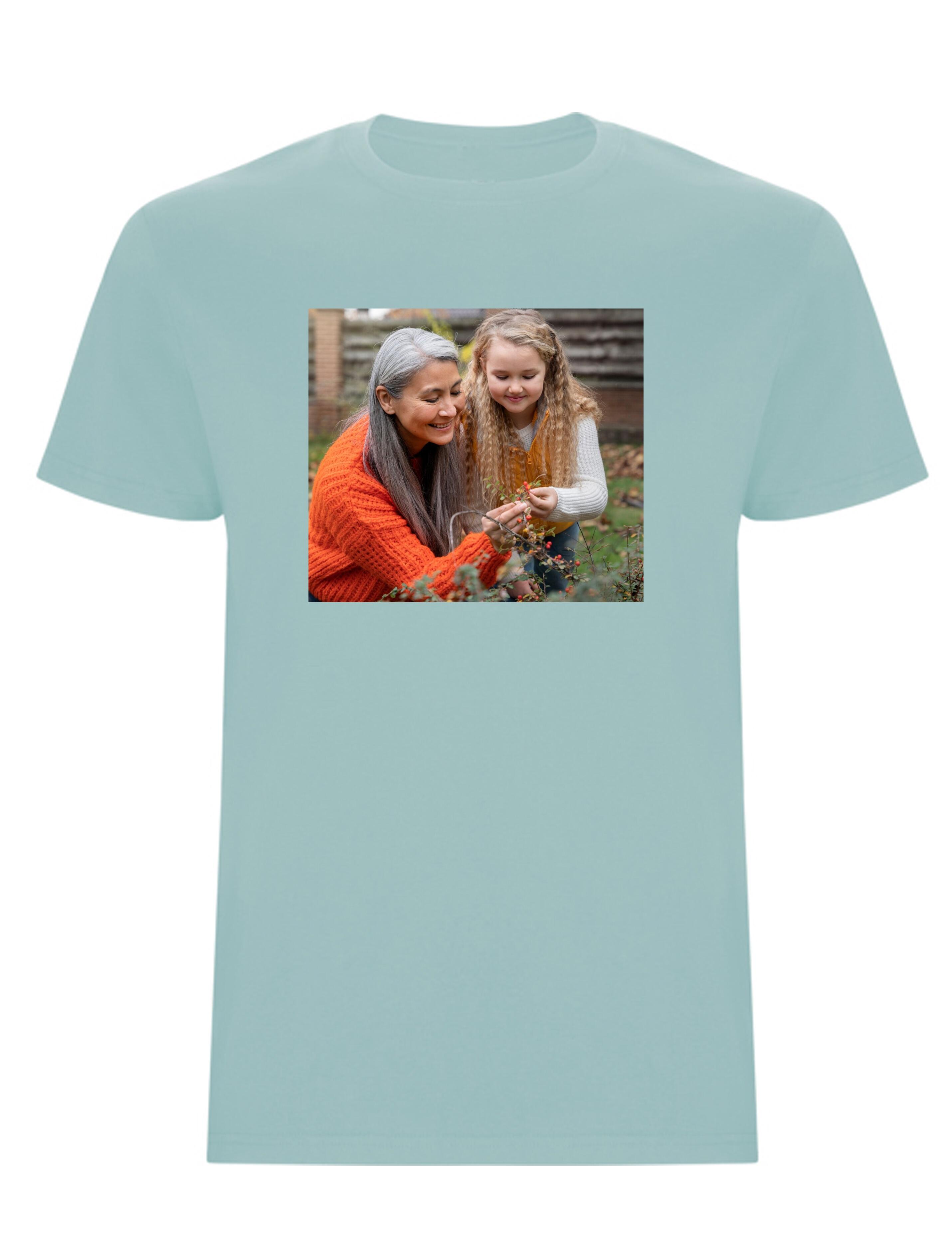 Custom Photo Printed Heavyweight Kids T-Shirt Washed Blue