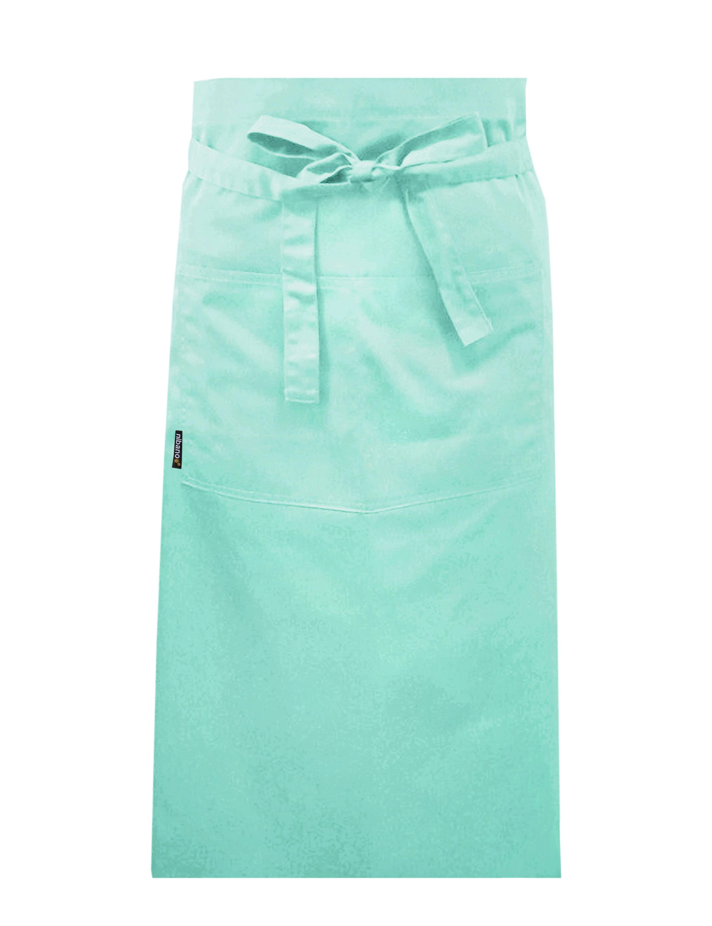 Nibano Long Waist Apron with pockets Mint