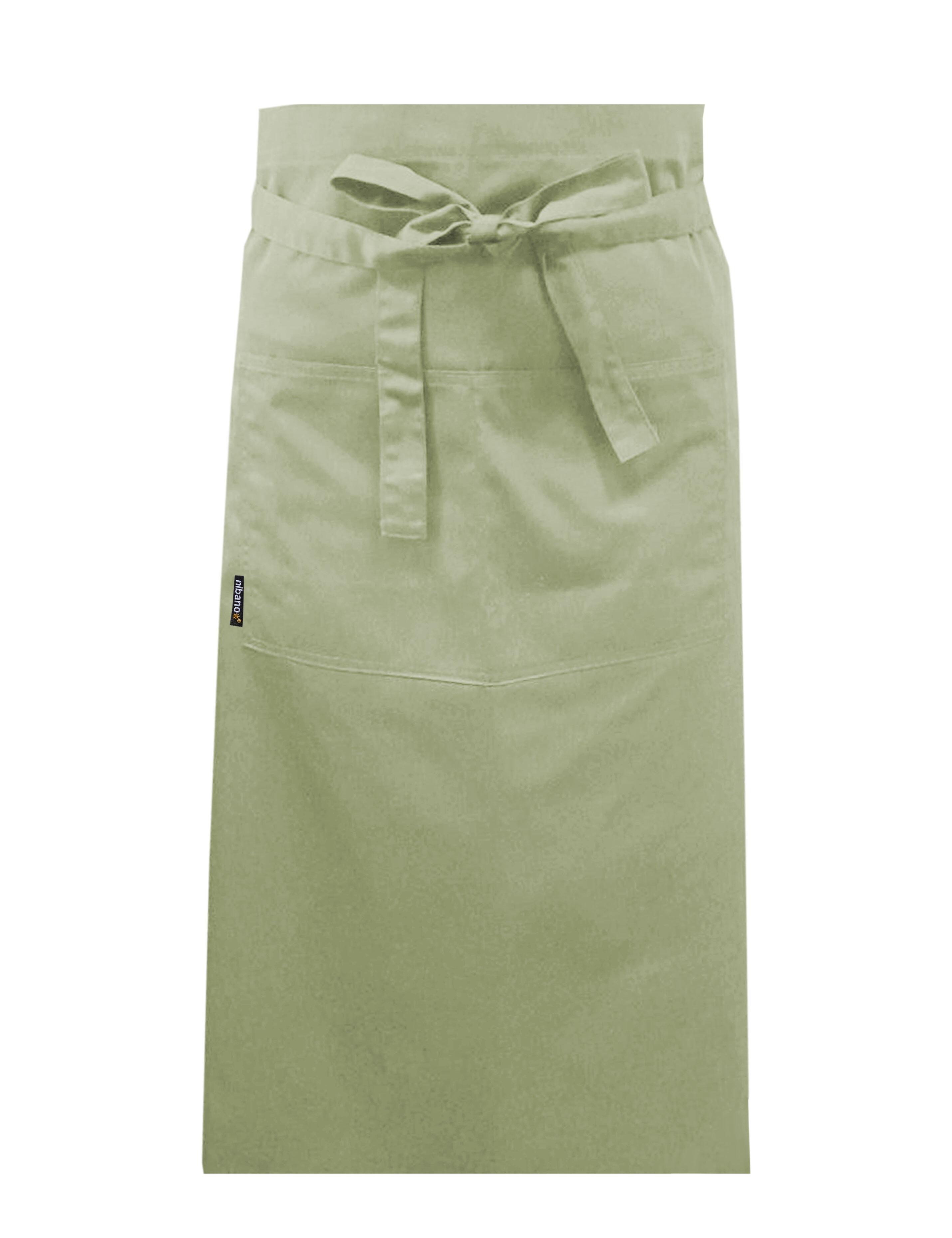 Nibano Long Waist Apron with pockets Pistachio