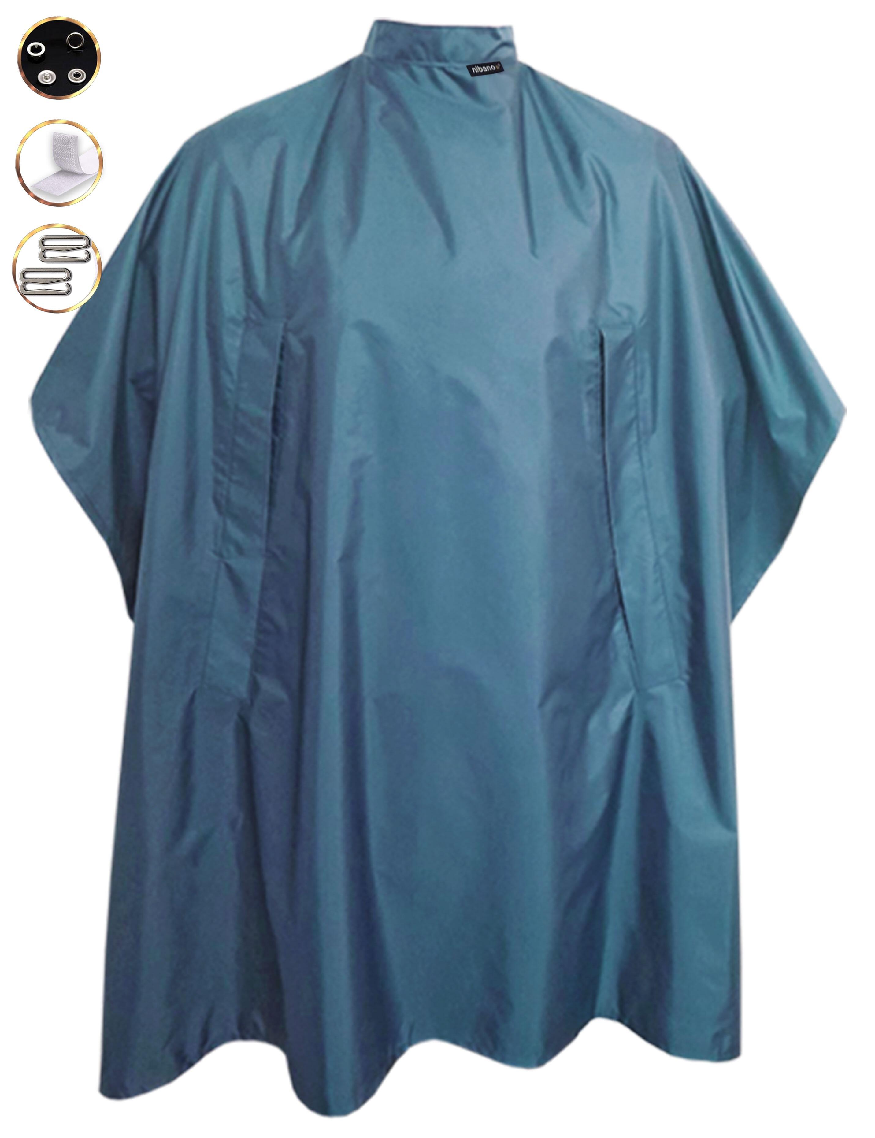 Nibano hairdressing gown with hand slits steel blue