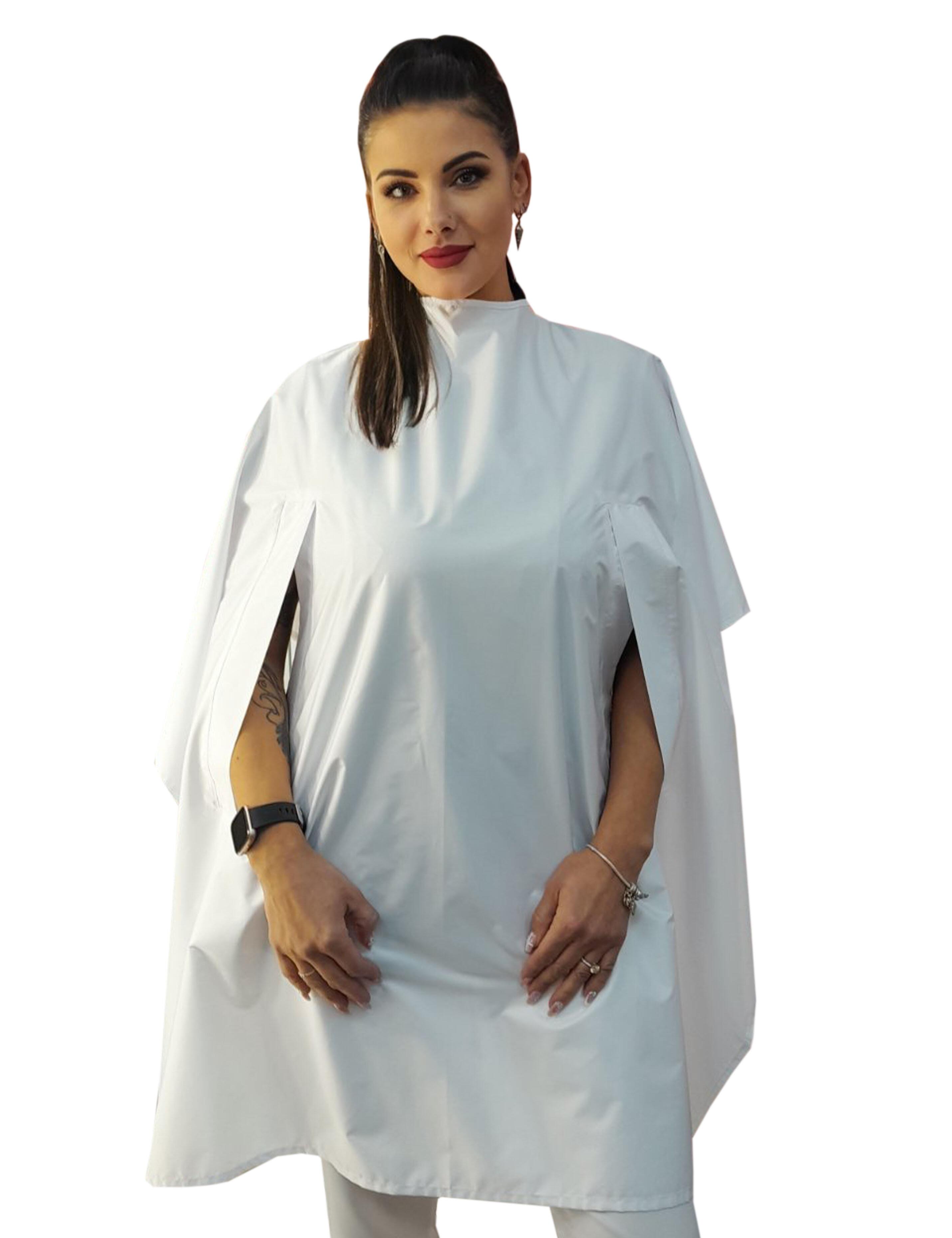 Personalised Gown for hairdressers with hand slits White