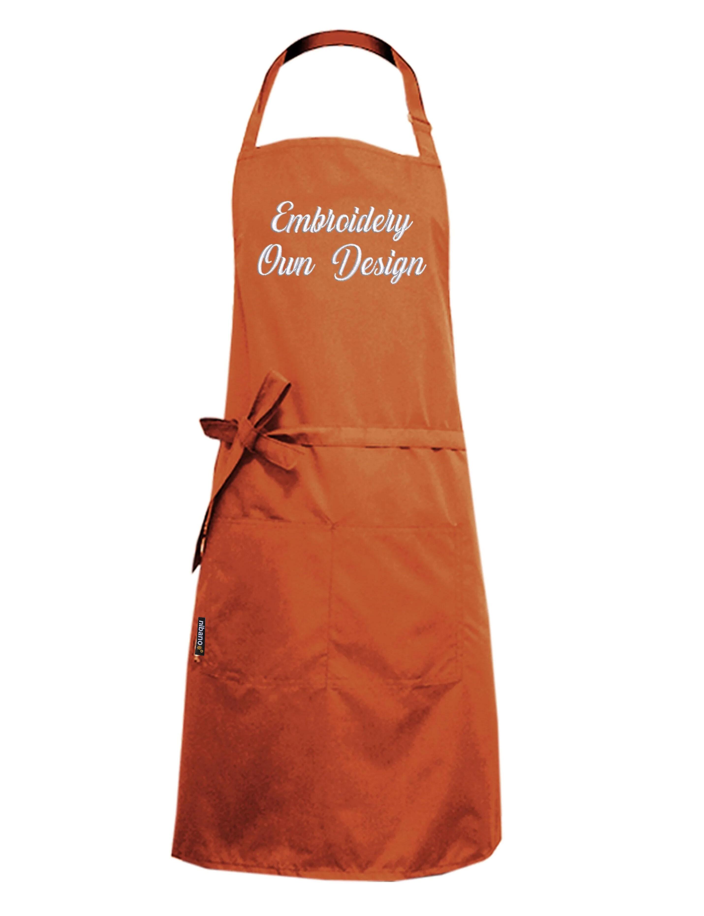 Nibano embroidered ginger biscuit waterproof grooming and hair salon apron plus size