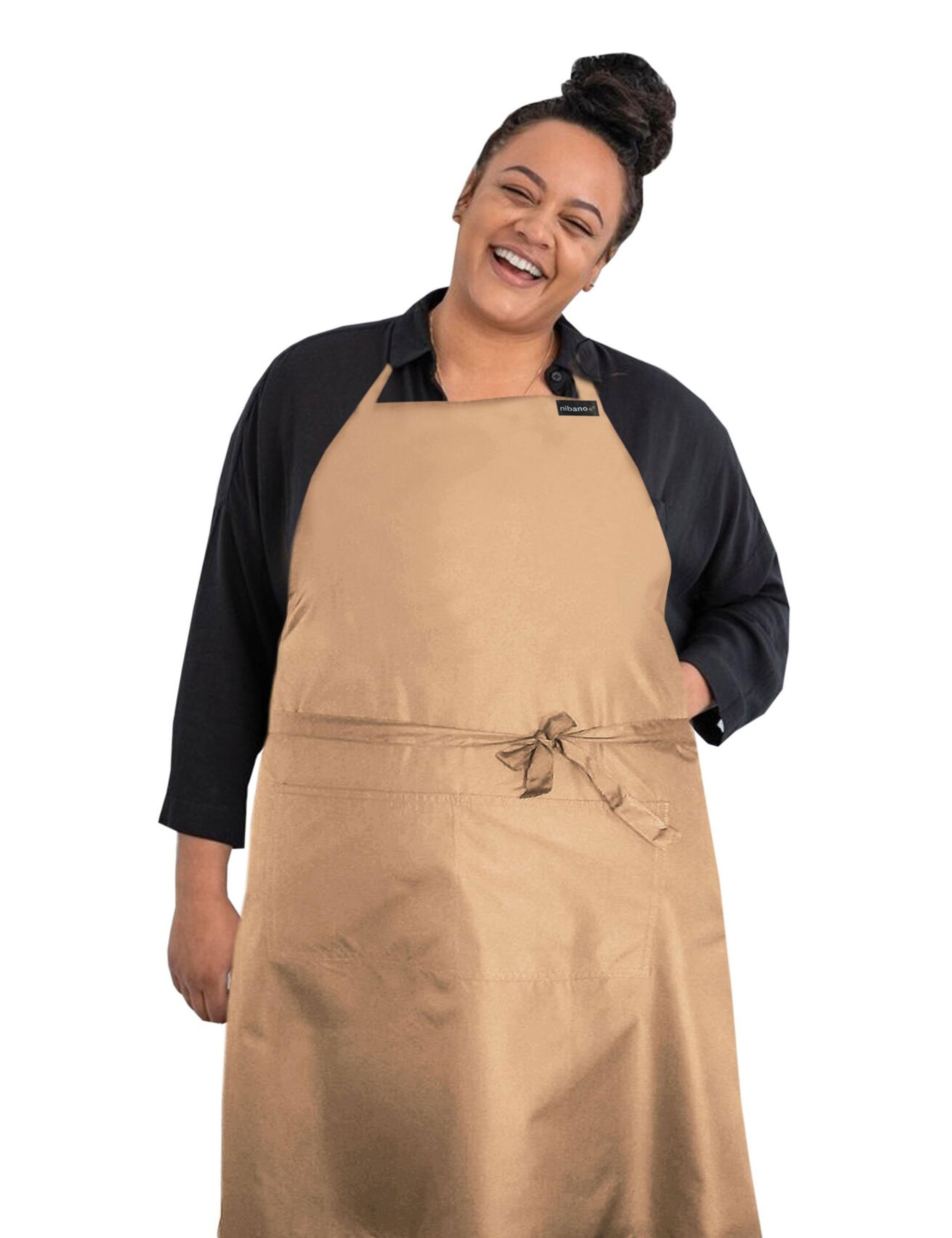 Personalised embroidered cappuccino waterproof barber and salon apron