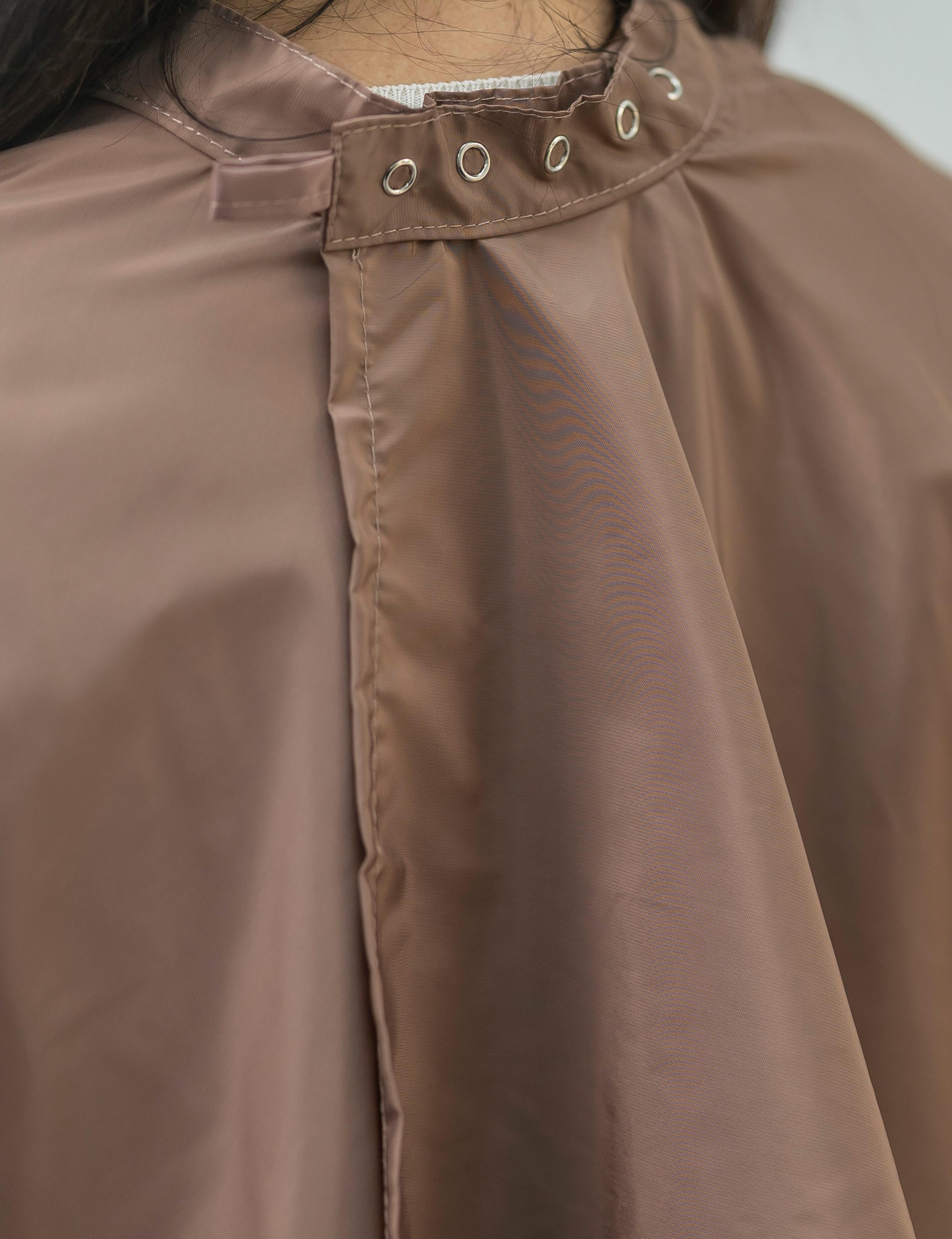 Hair salon cape with hand slits coffee with poppers