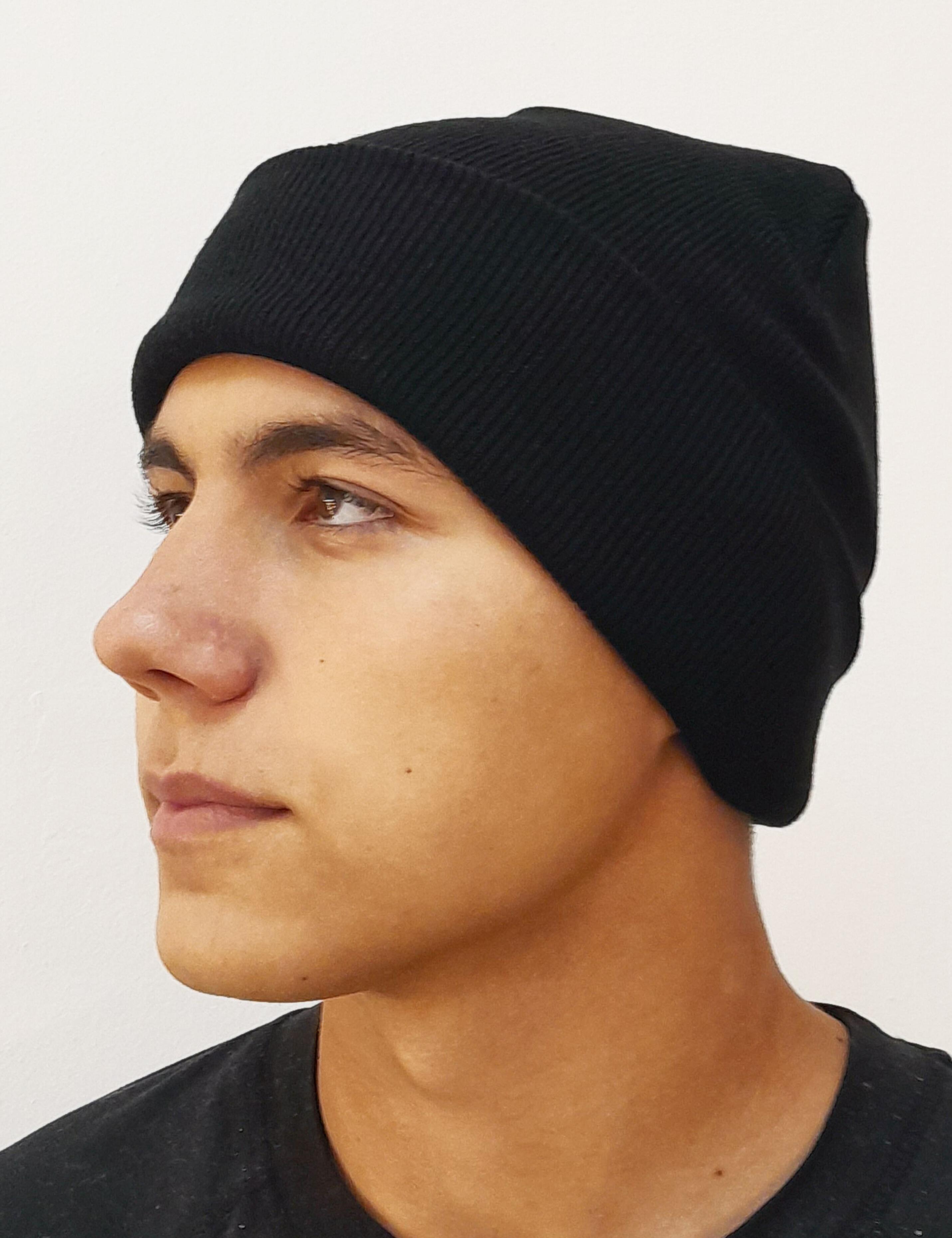Basic black beanie hat