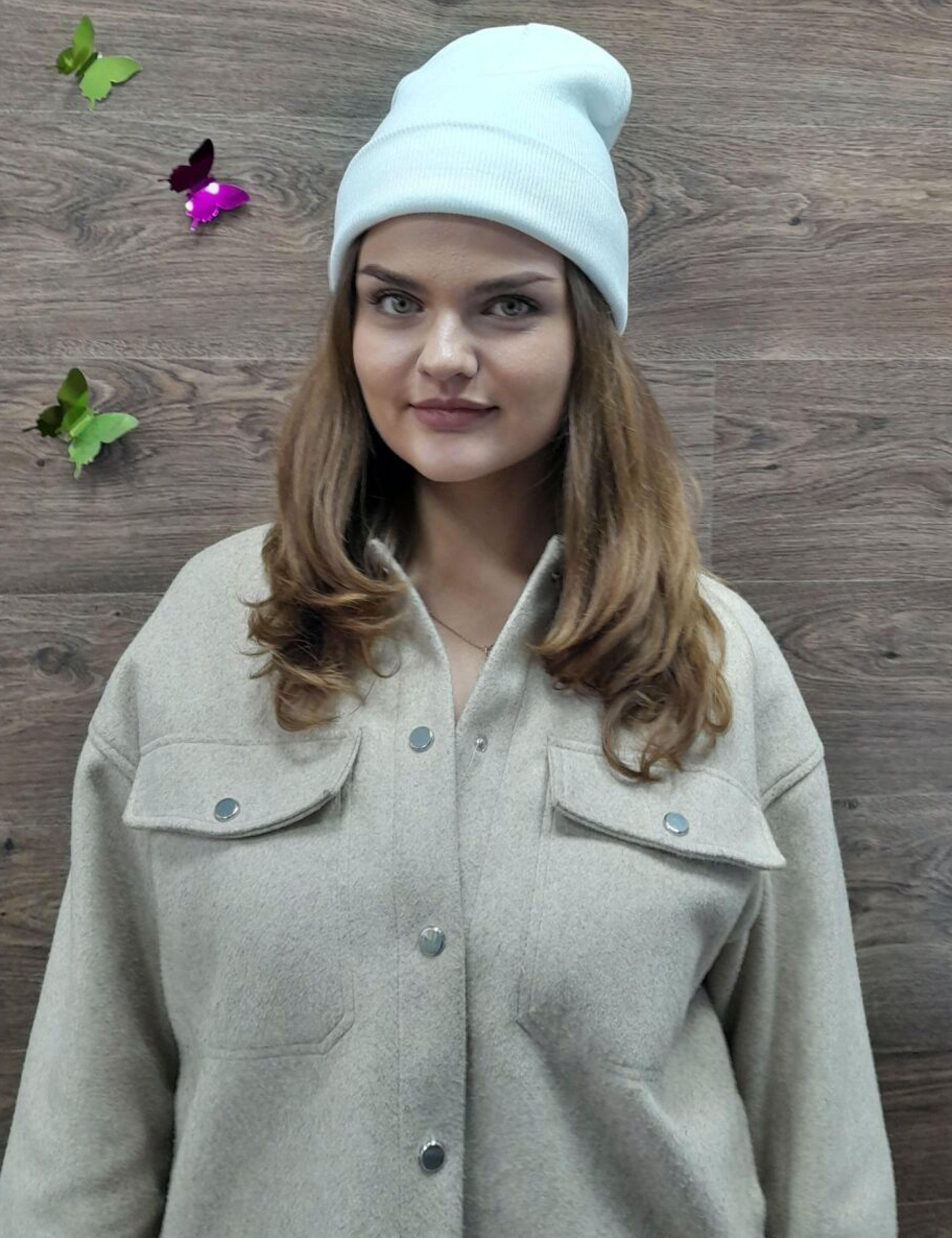 Basic white beanie hat