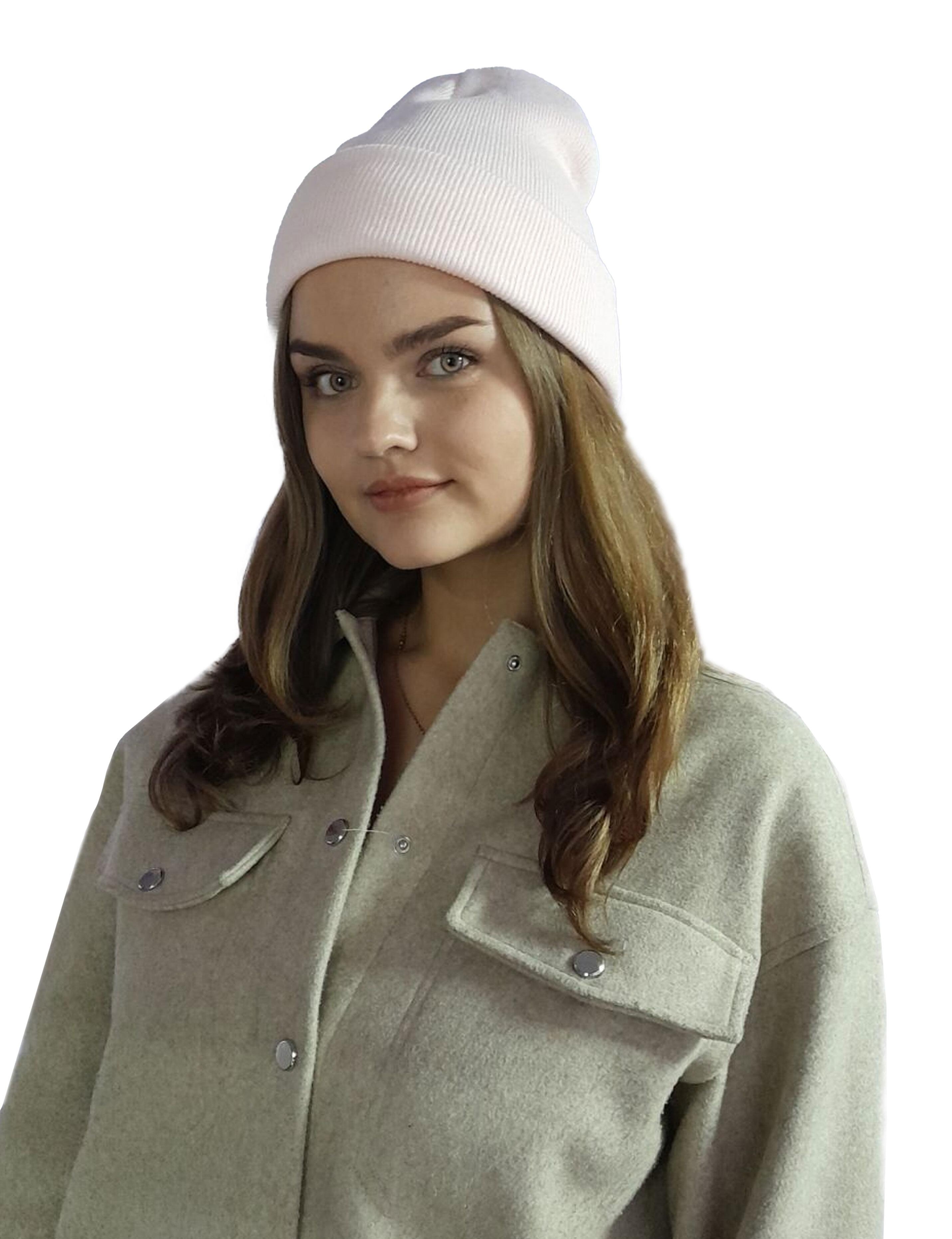 Winter hat beanie pink pastel