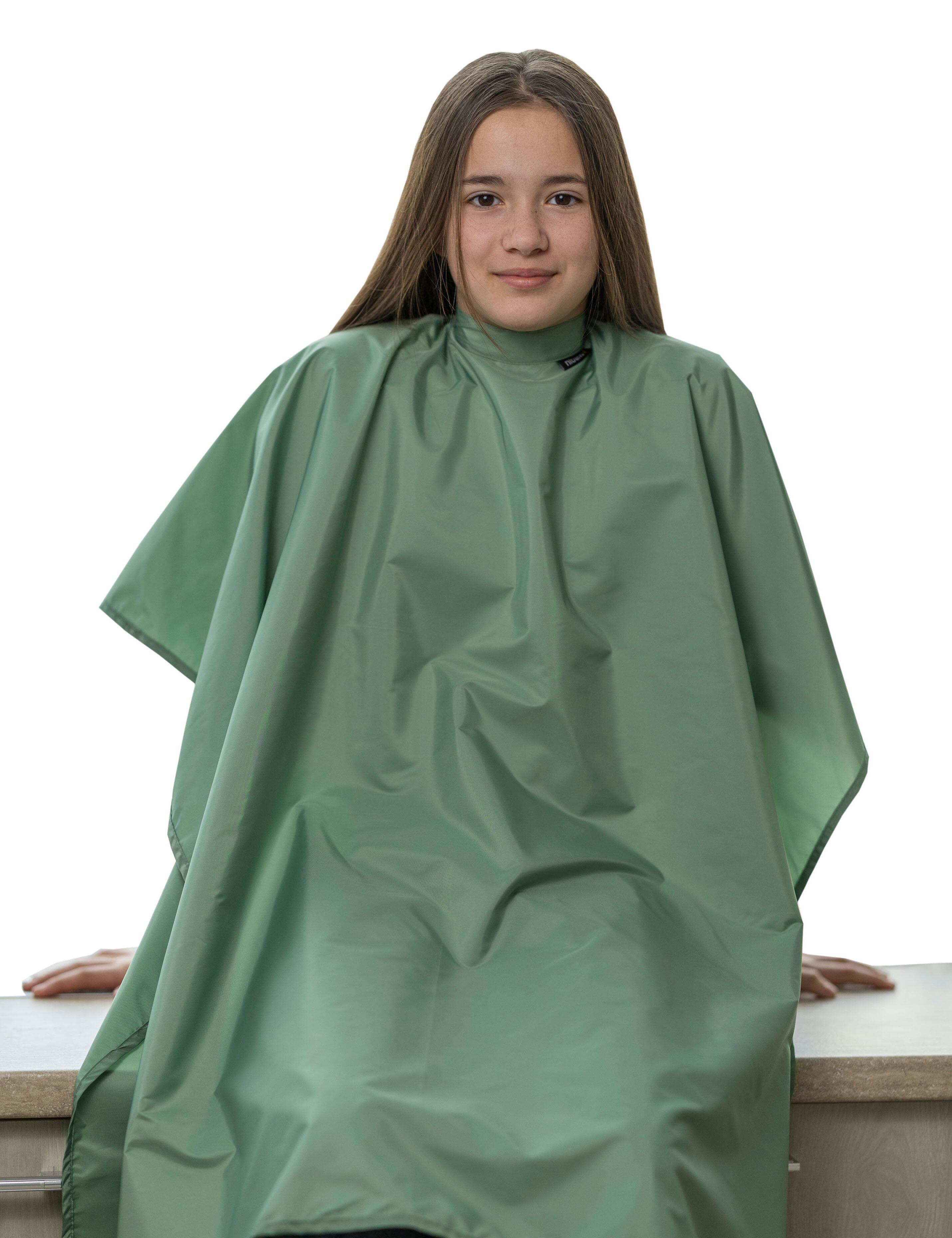 Professional kids hair cutting cape in Olive color