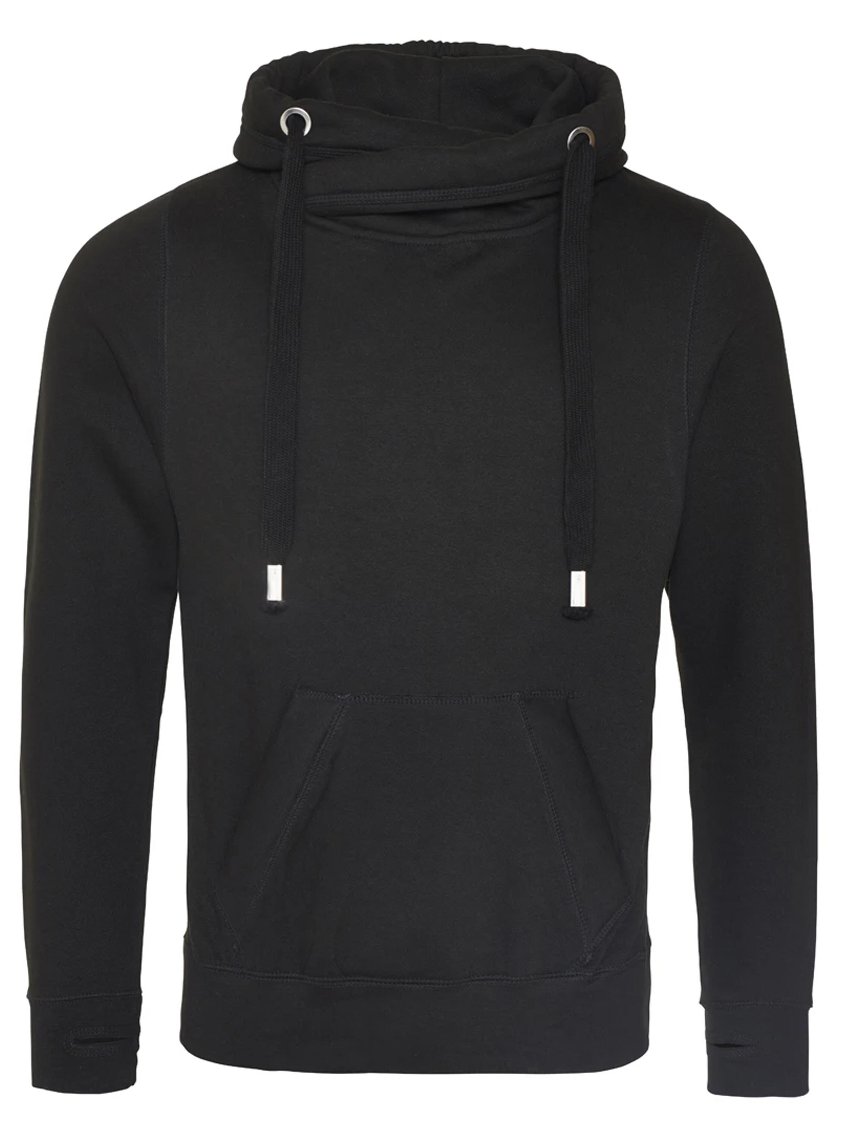 Personalised Cross Neck Hoodie Black