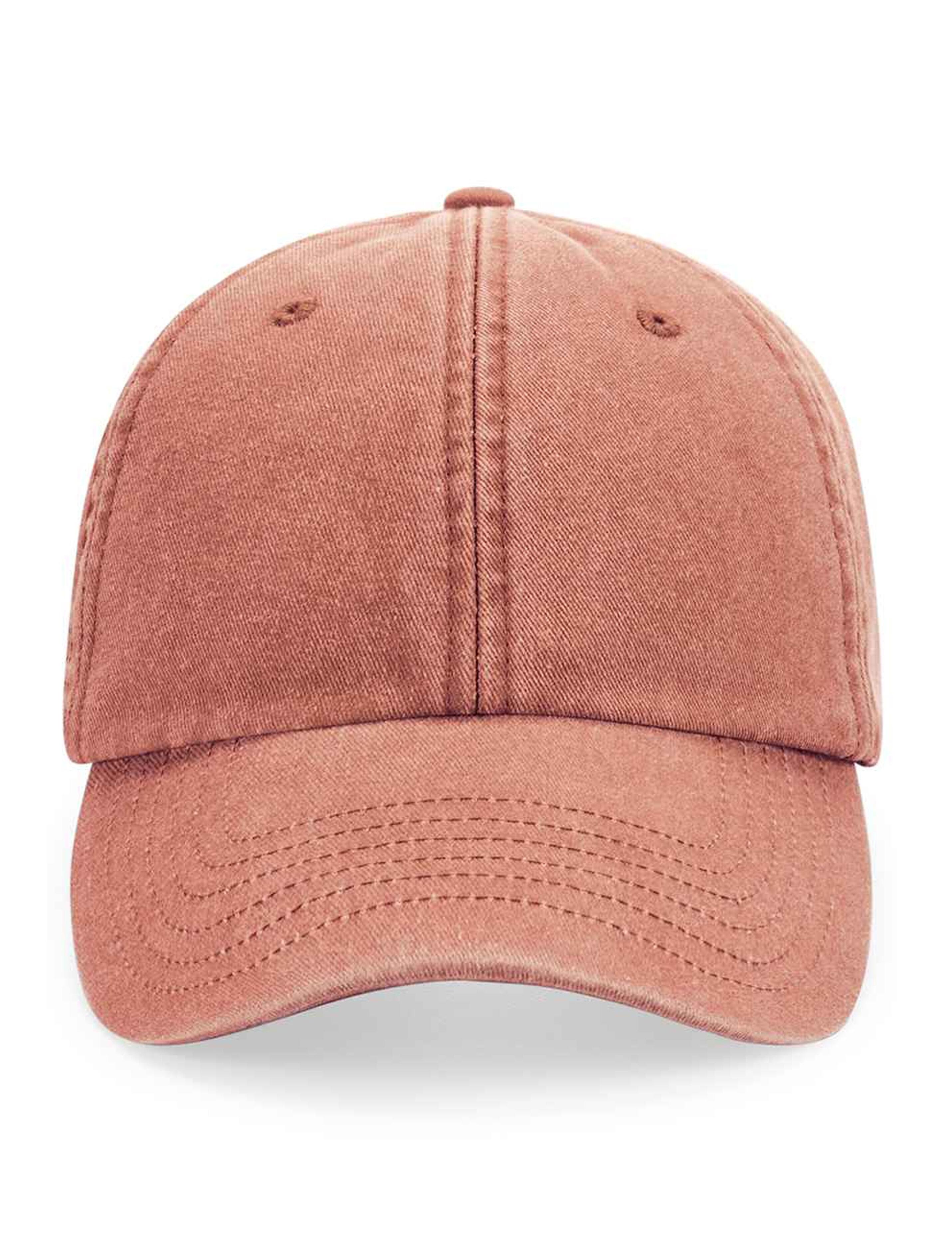 Low profile Orange baseball cap in retro vintage finish