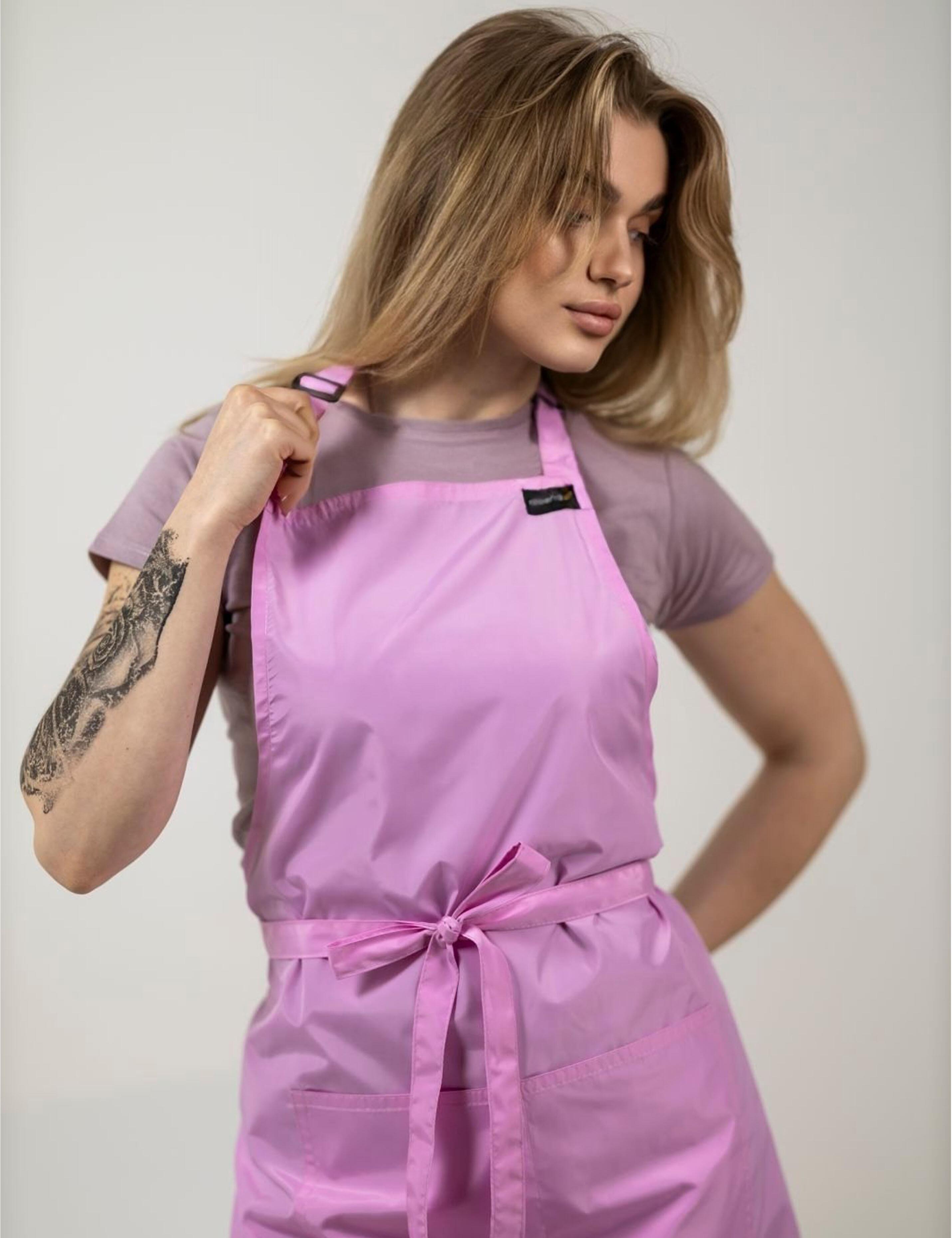 Pink Waterproof Salon Apron for Beauty Professionals