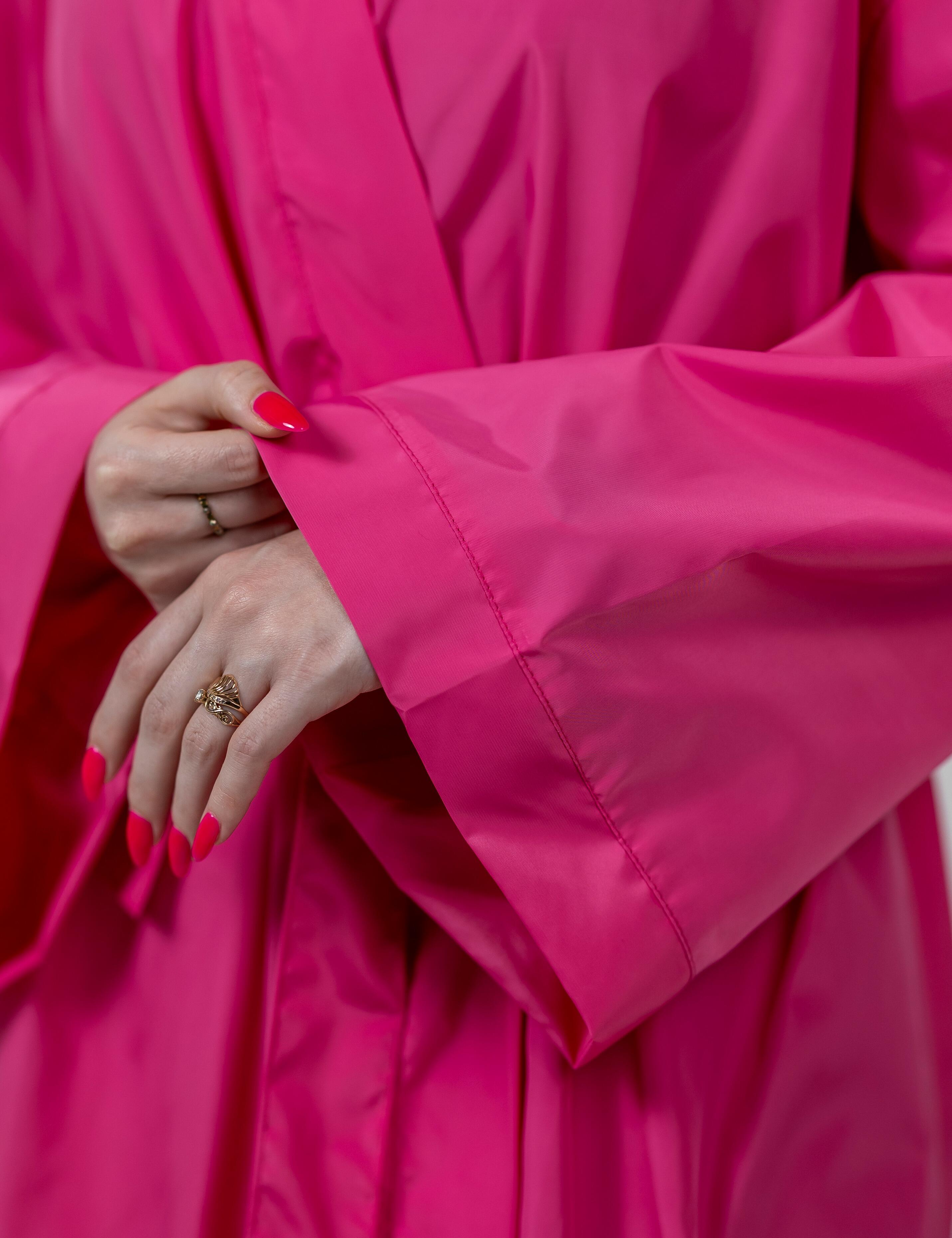 Haircutting Kimono Gown Hot Pink