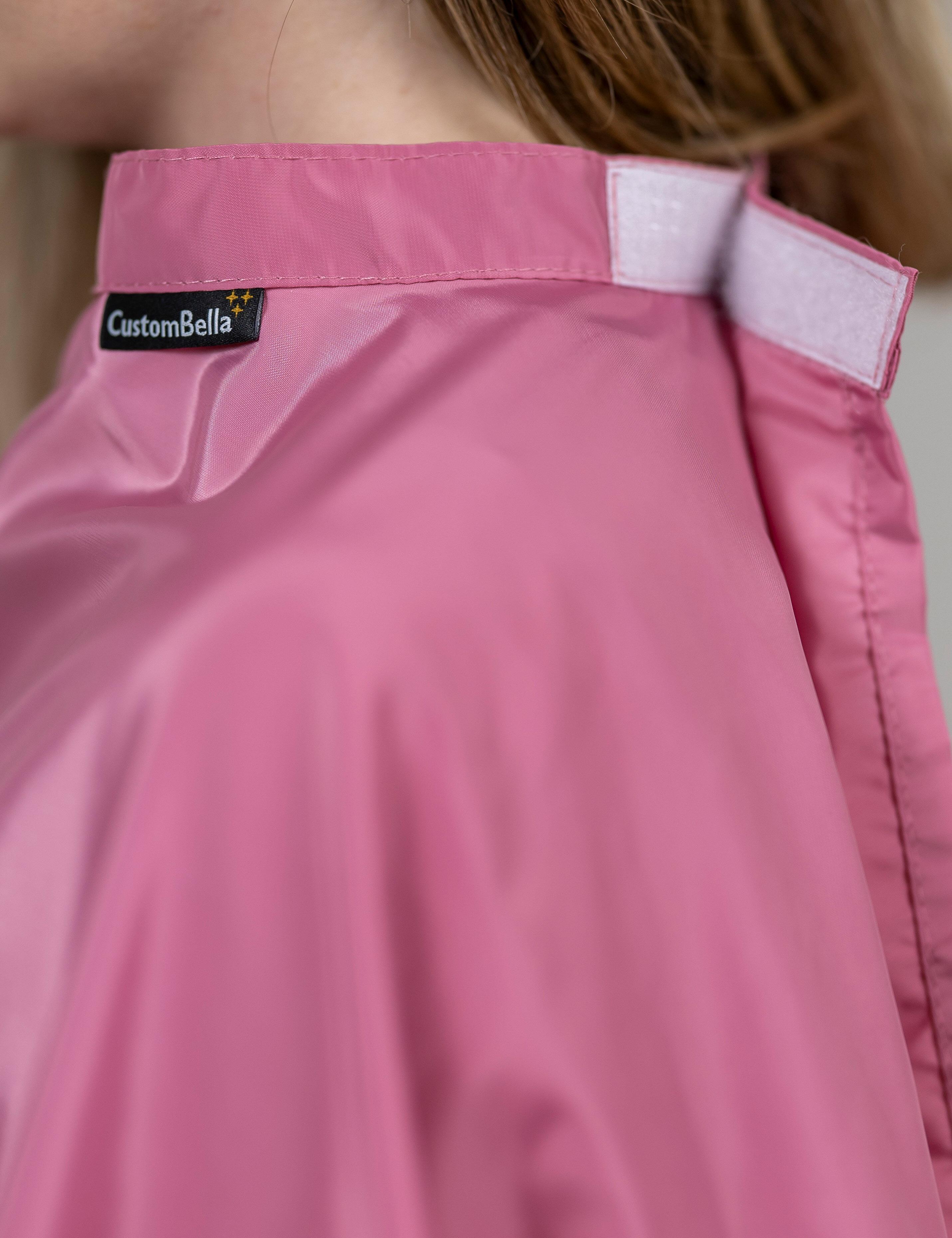 Rose gold salon gown with adjustable hook and loop velcro closure UK