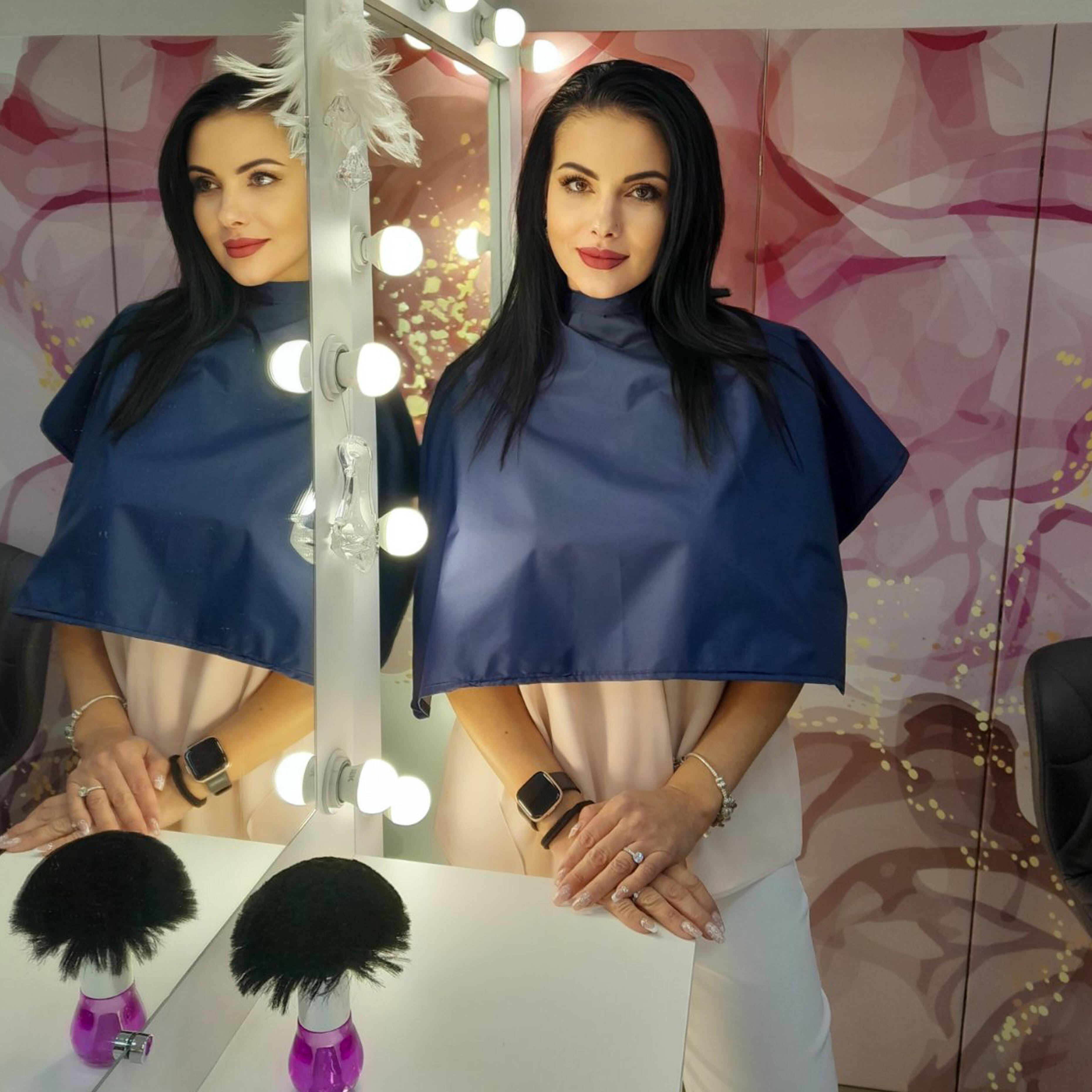 Printed Nibano waterproof makeup cape Navy