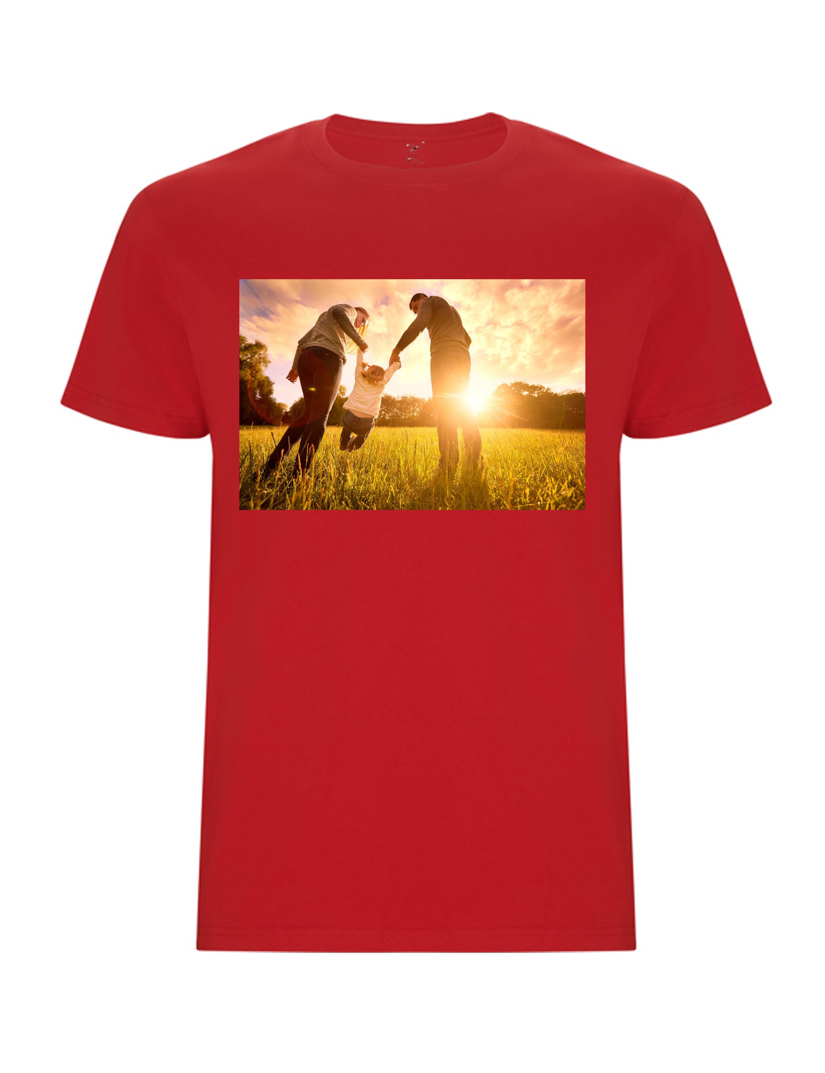 Personalised Photo Printed Short Sleeve T-Shirt Red
