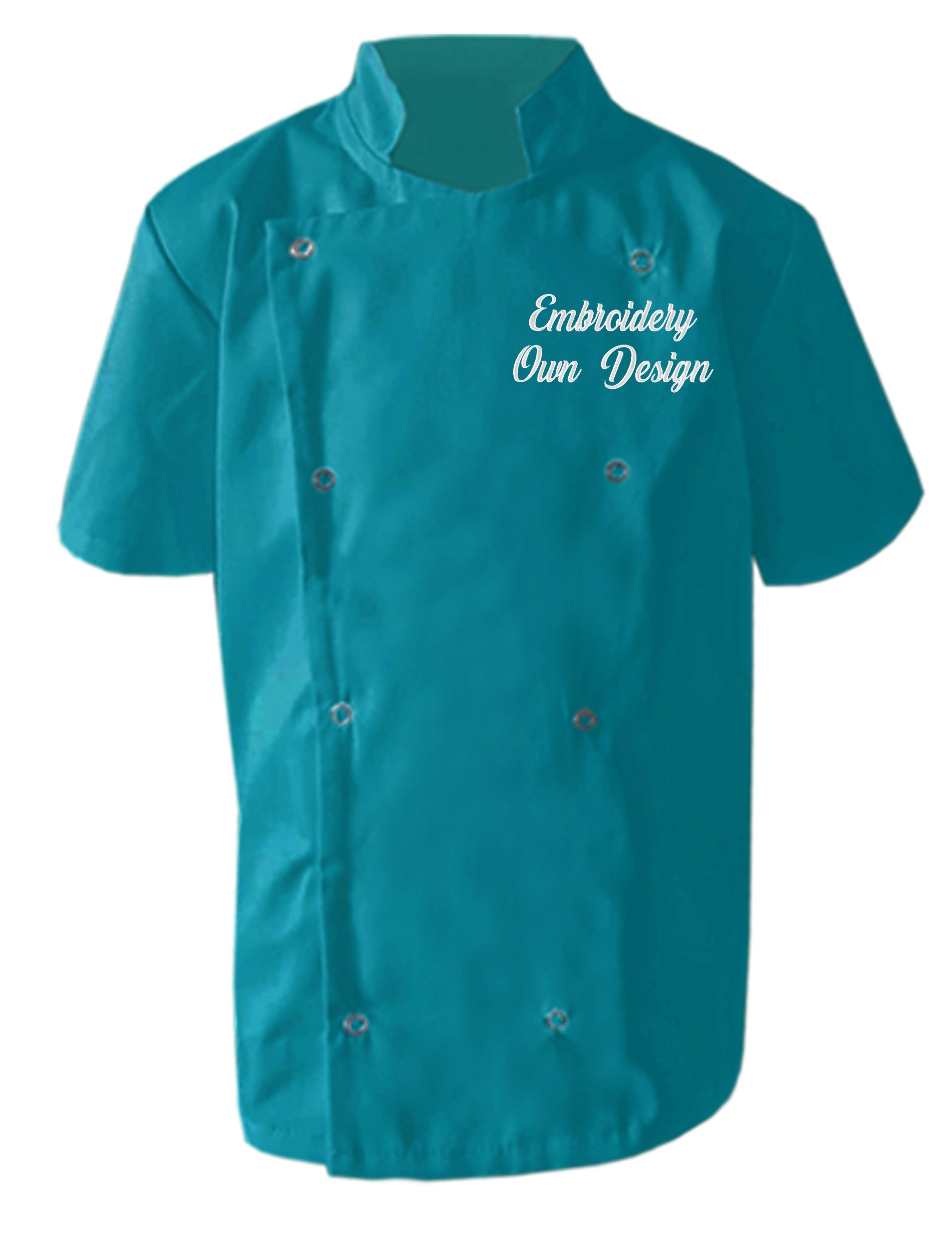 Personalised Kids Chef Jacket Teal with Embroidery