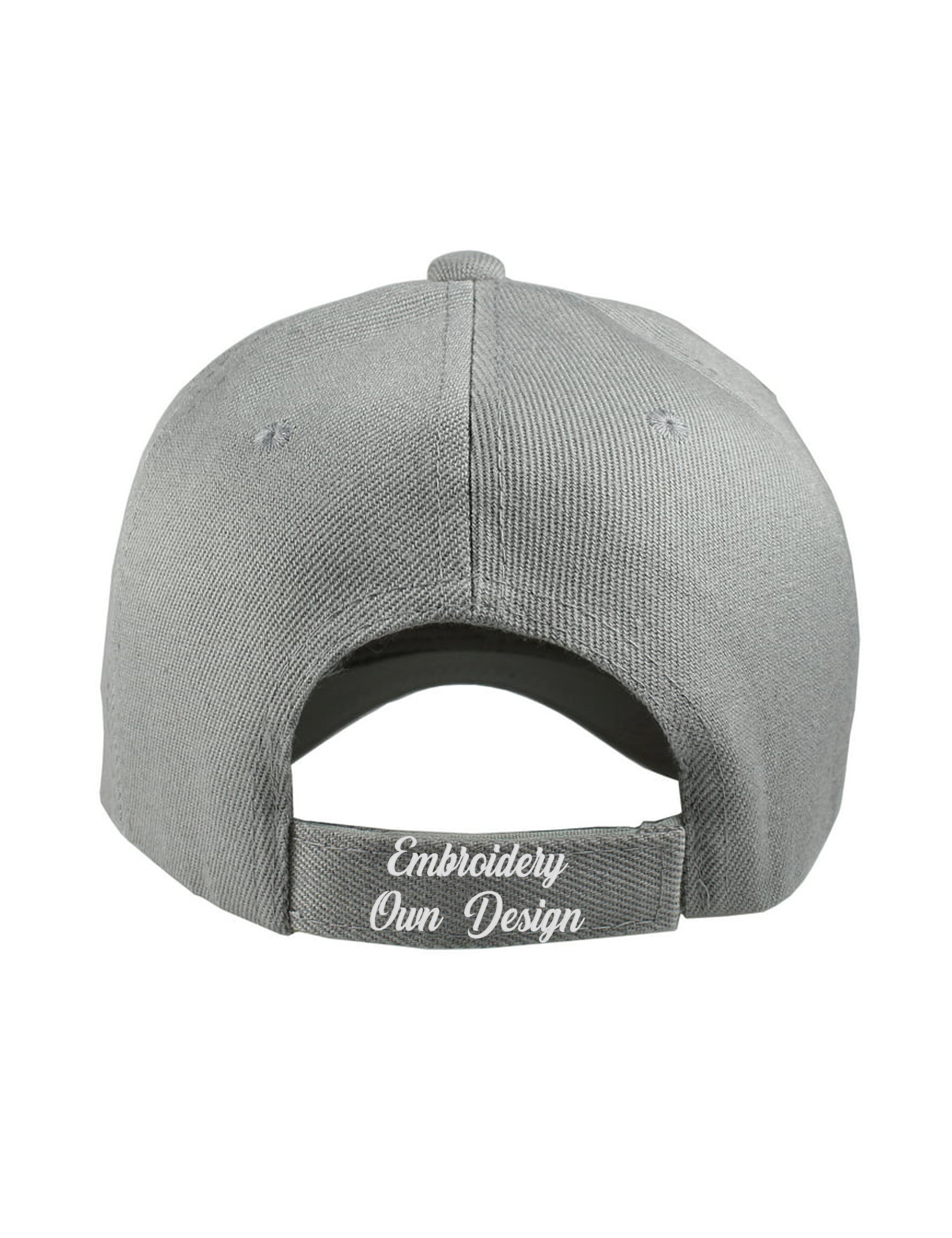 Embroidered Baseball Cap Light Grey with your logo or design