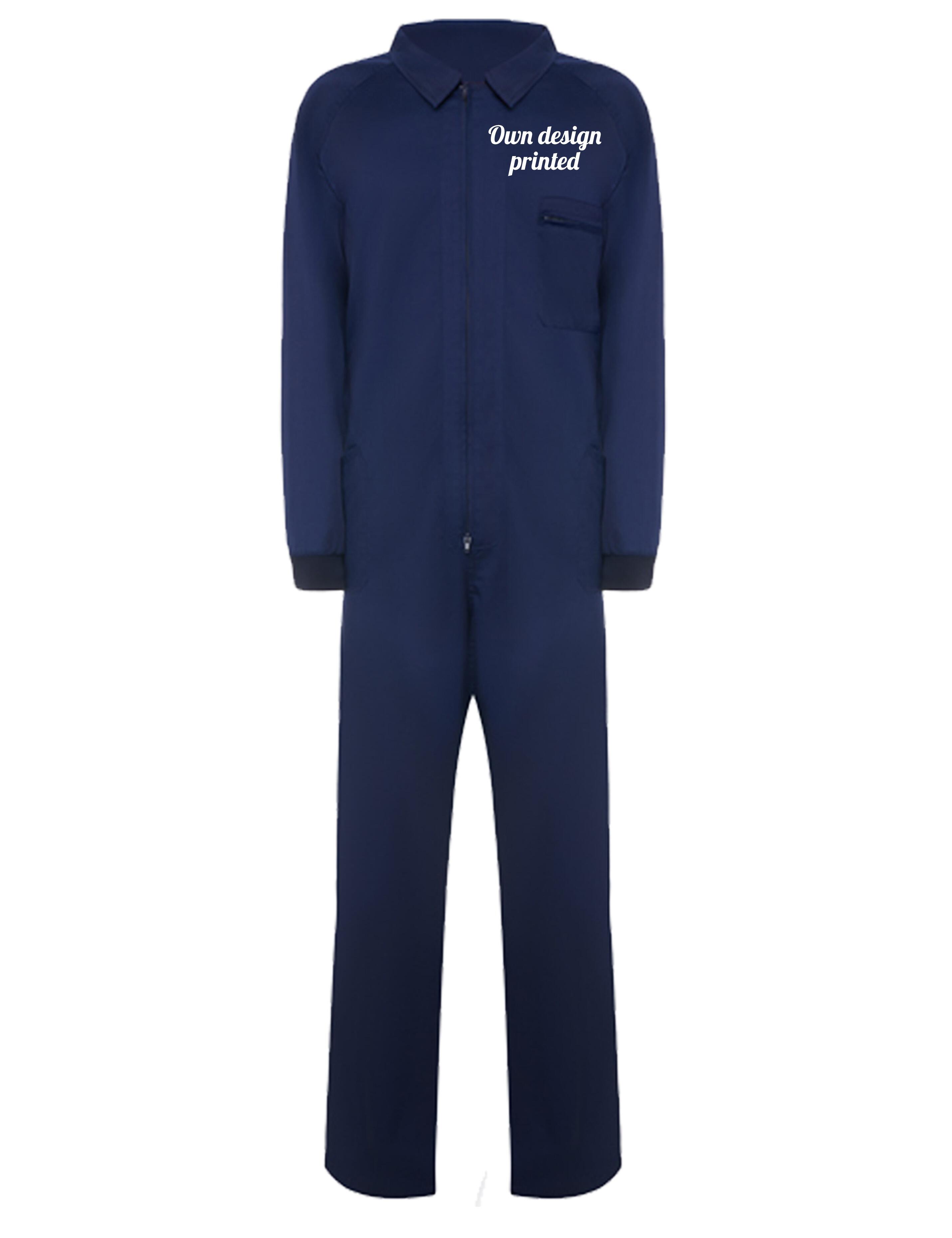 Personalised work overall Navy with print