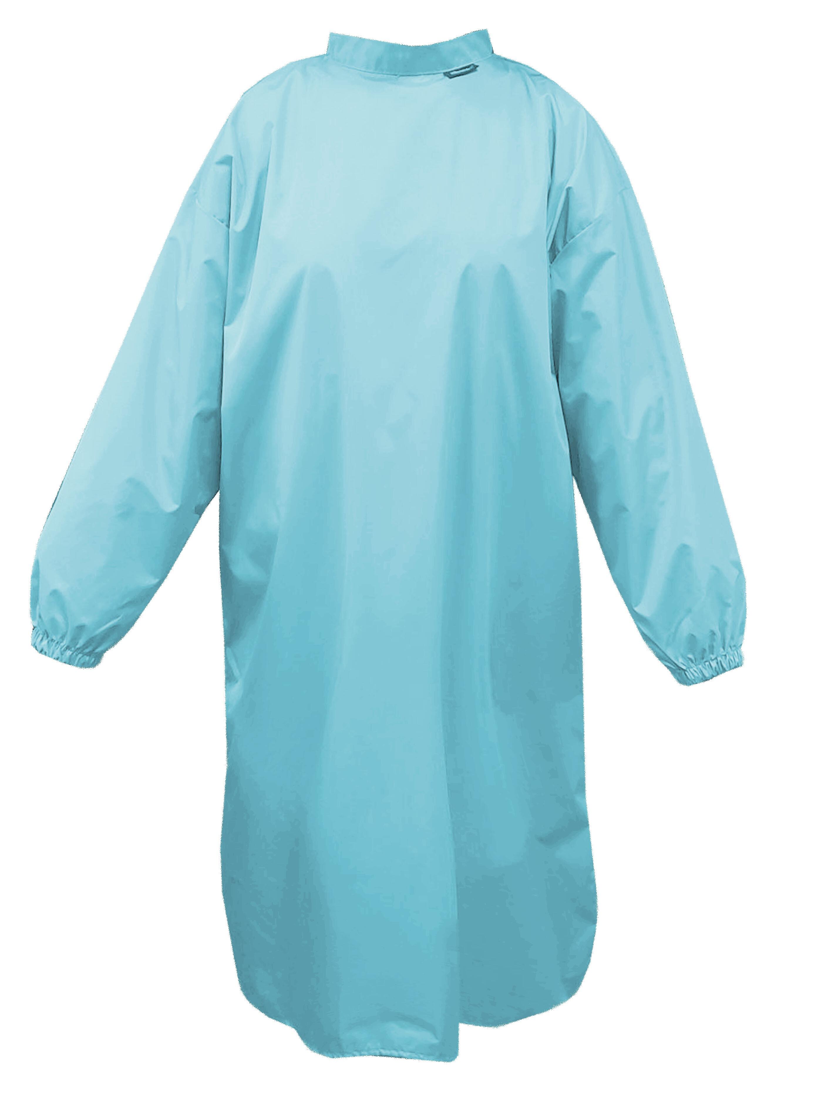 Nibano Hairdressing gown with sleeves aqua blue