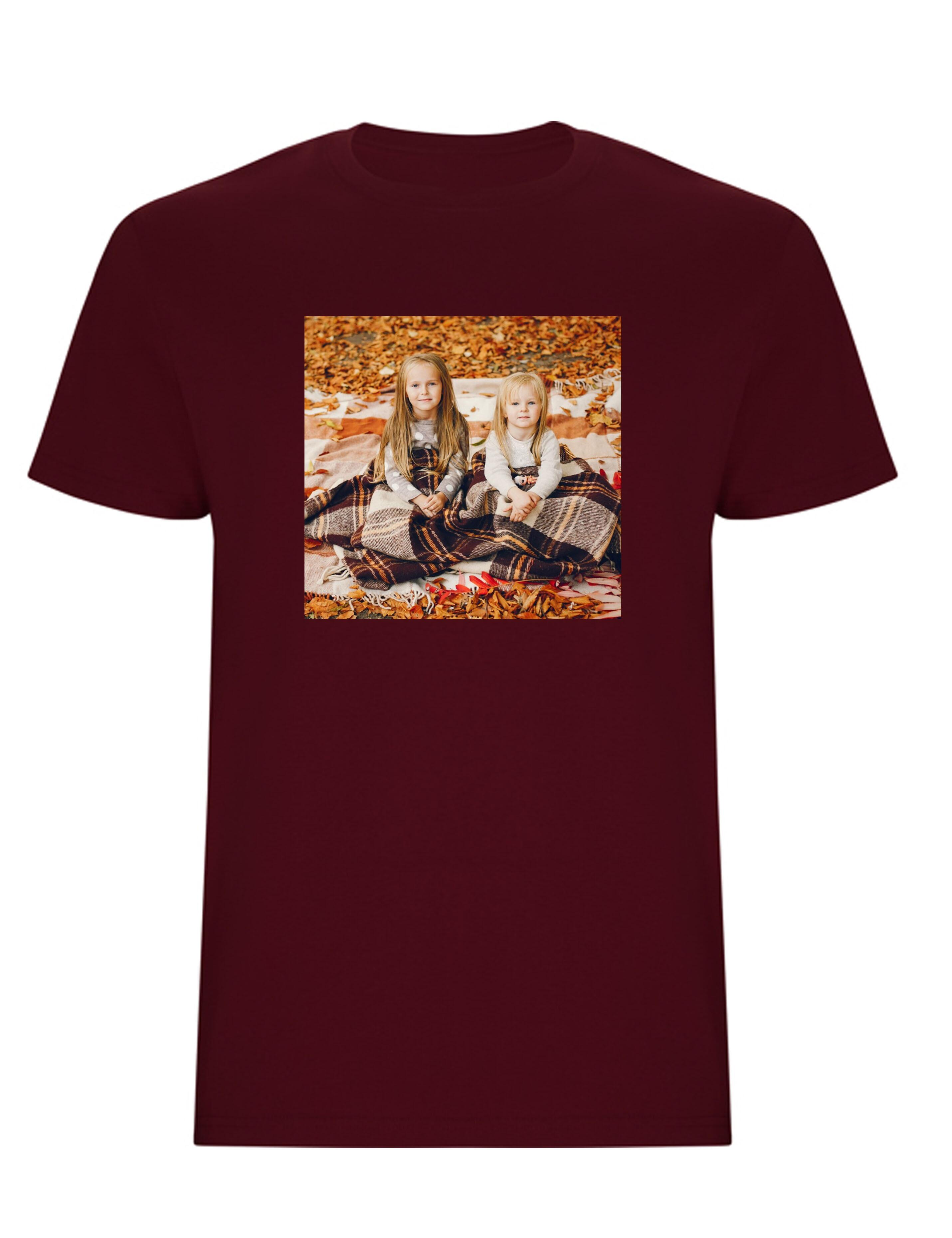 Custom Photo Printed Heavyweight Kids T-Shirt Burgundy