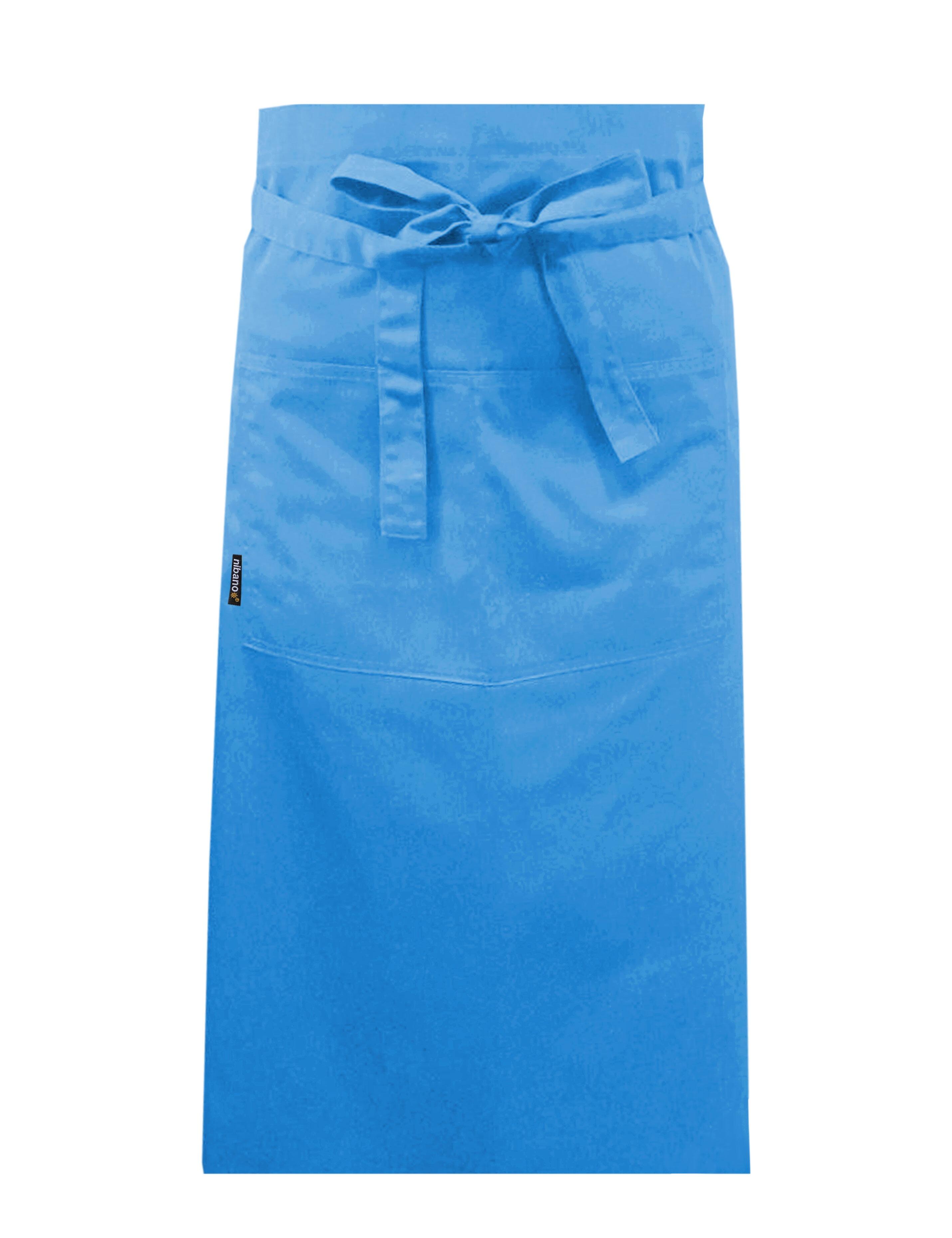 Nibano Long Waist Apron with pockets Turquoise