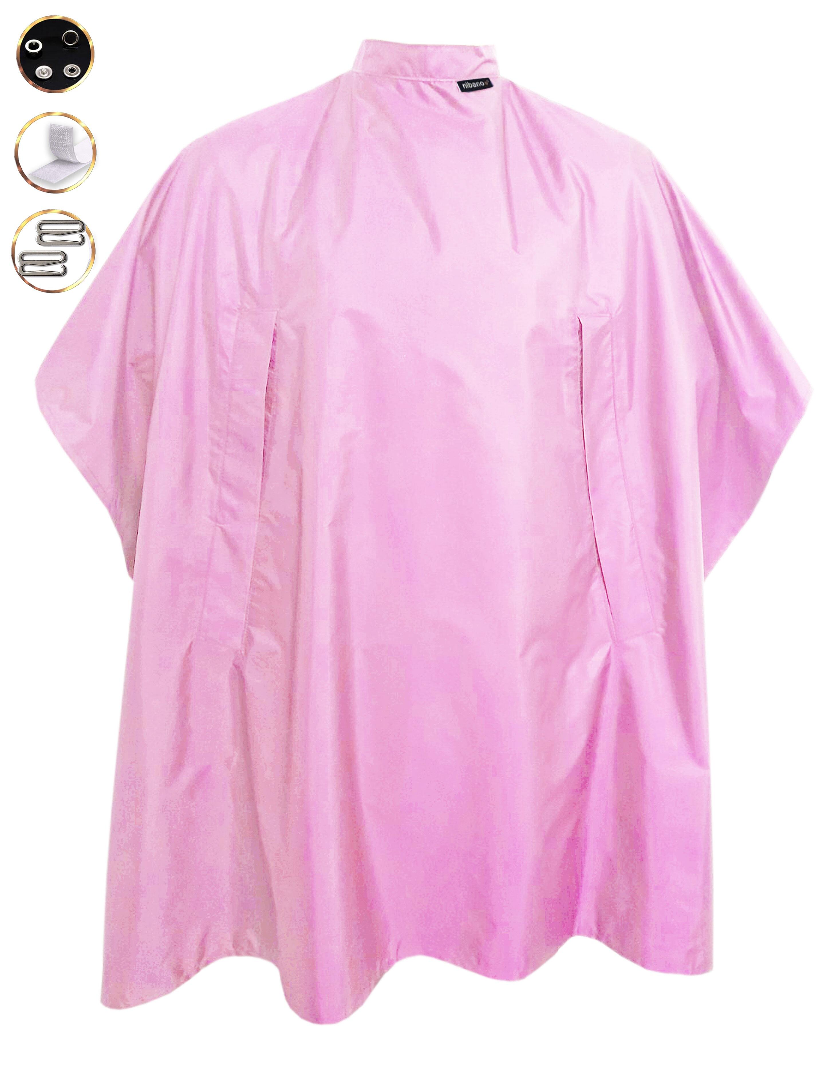 Nibano Hairdressing gown with hand slits pink