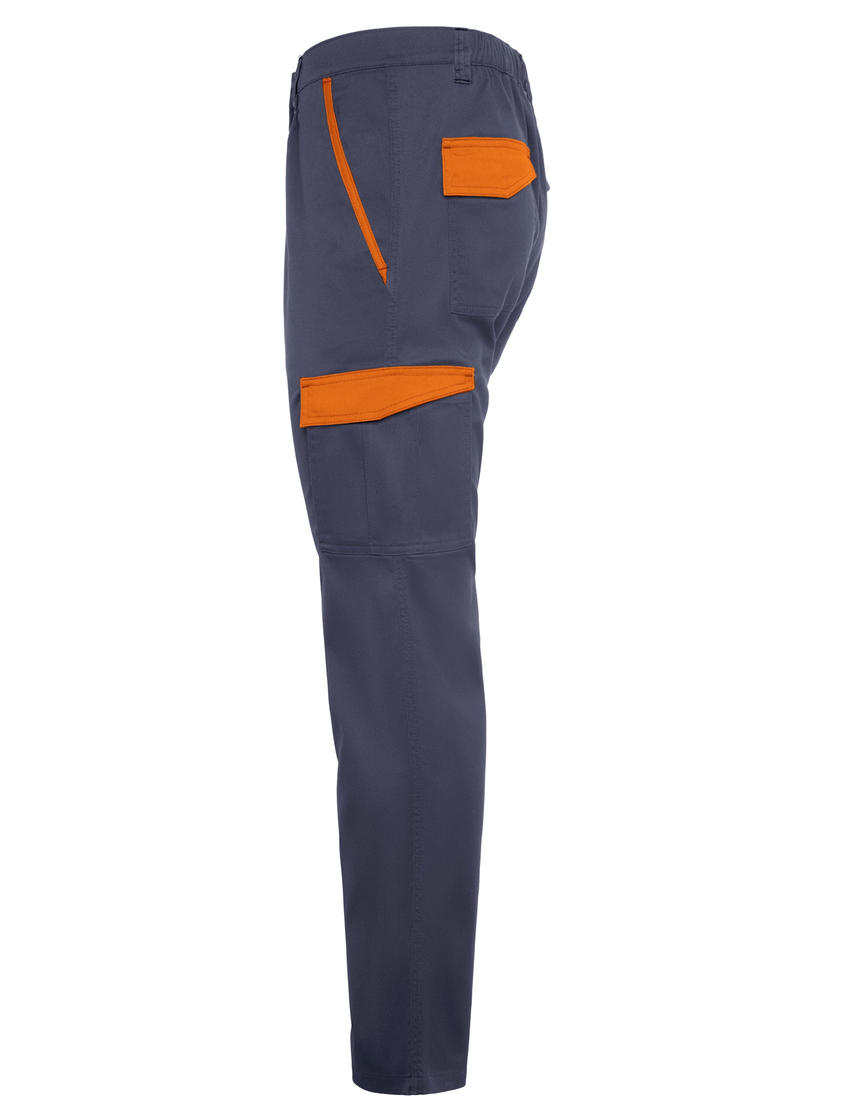 Personalised Bi-Colour Workwear Trousers Grey/Orange