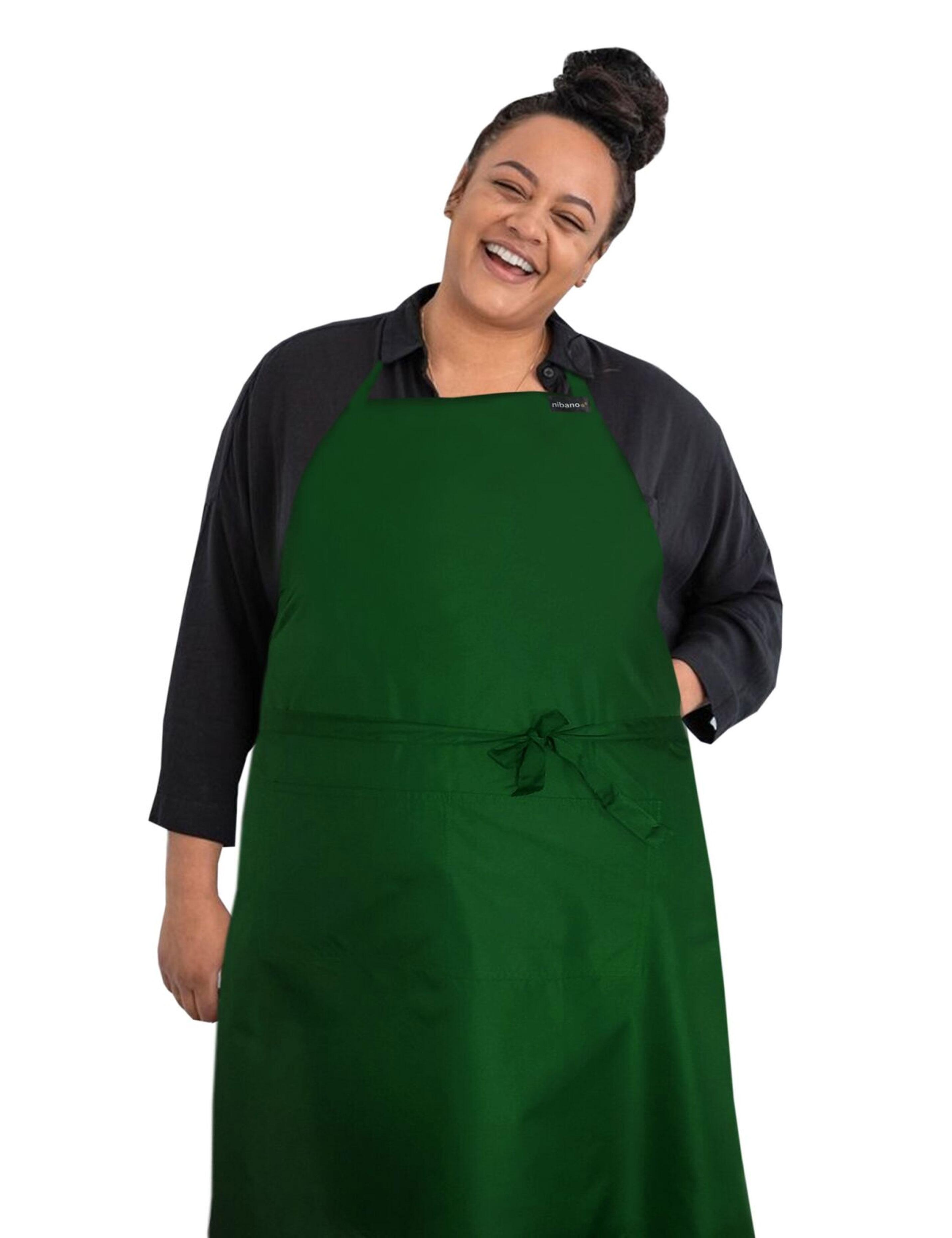 Personalised embroidered bottle green waterproof barber and salon apron