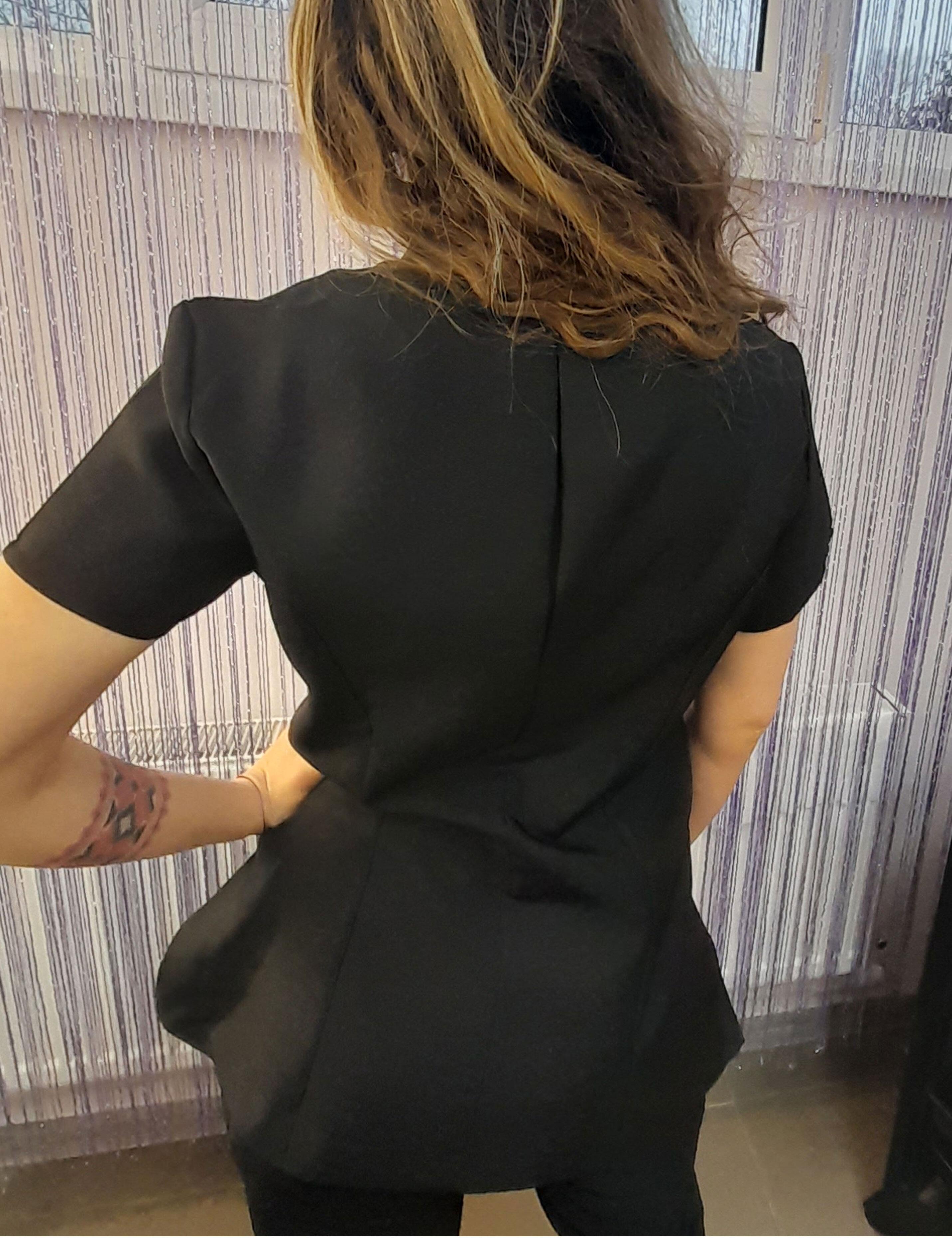 women’s black beauty tunic back view
