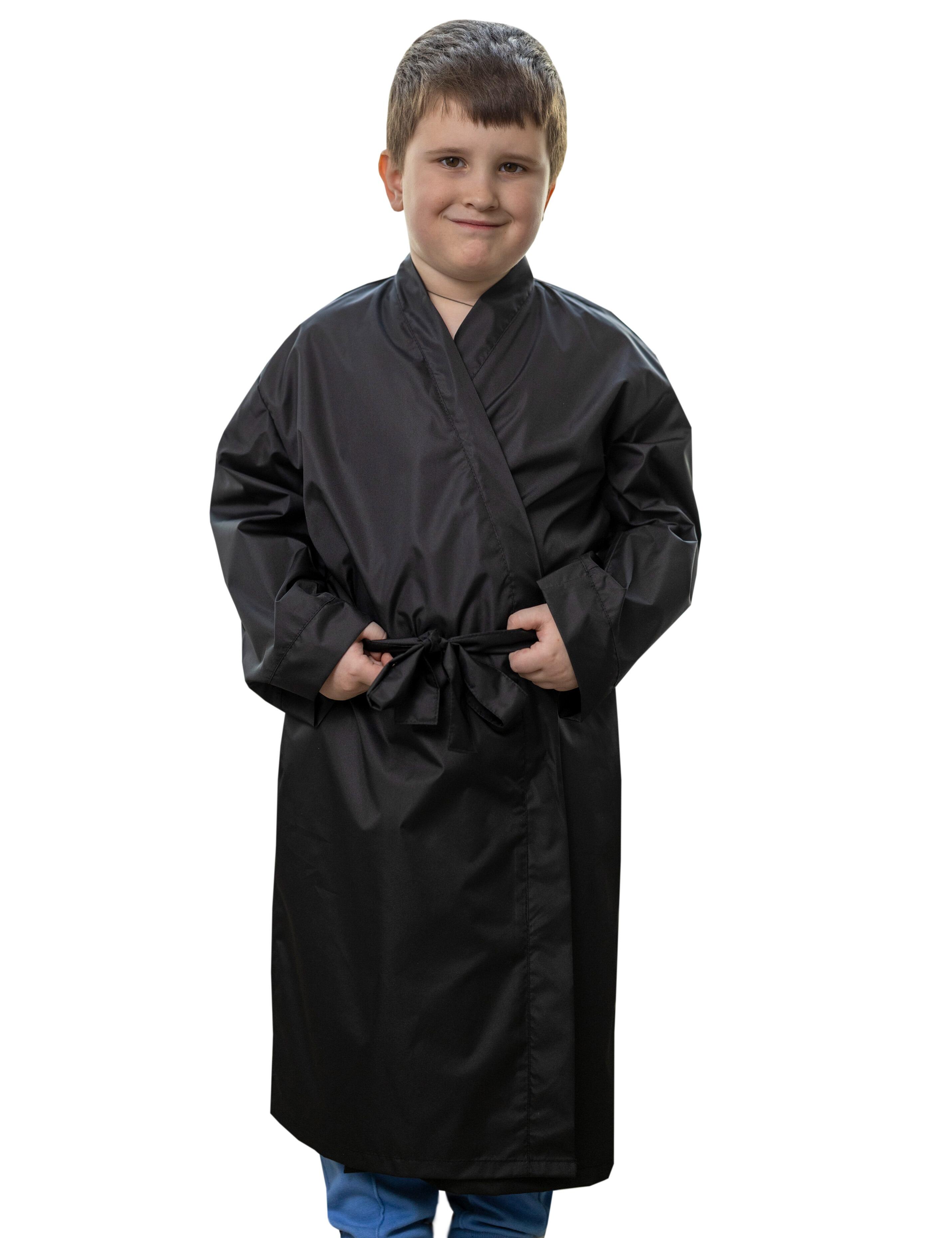 Children's black kimono robe by Nibano