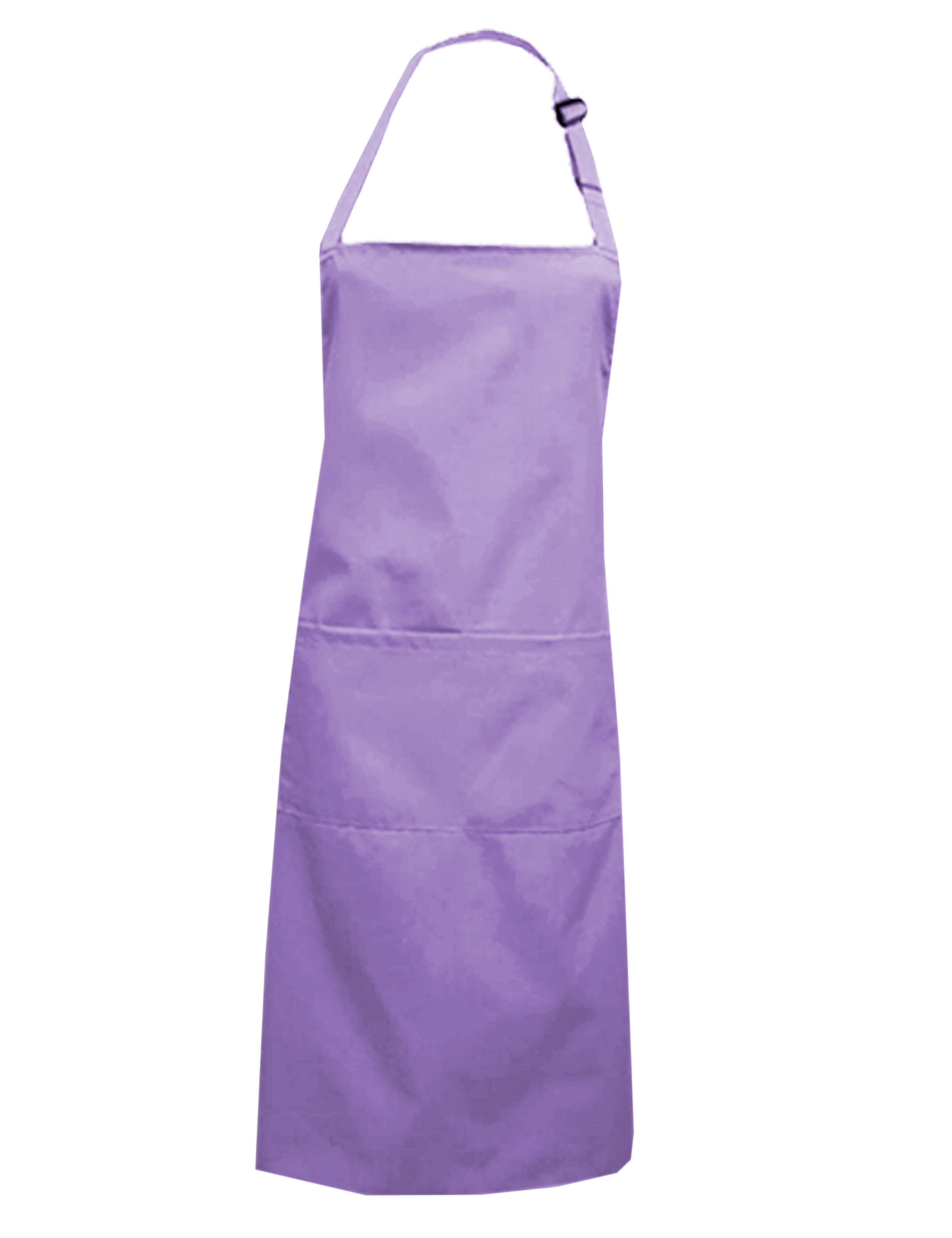 Lilac mid-length polycotton bib apron plain professional workwear