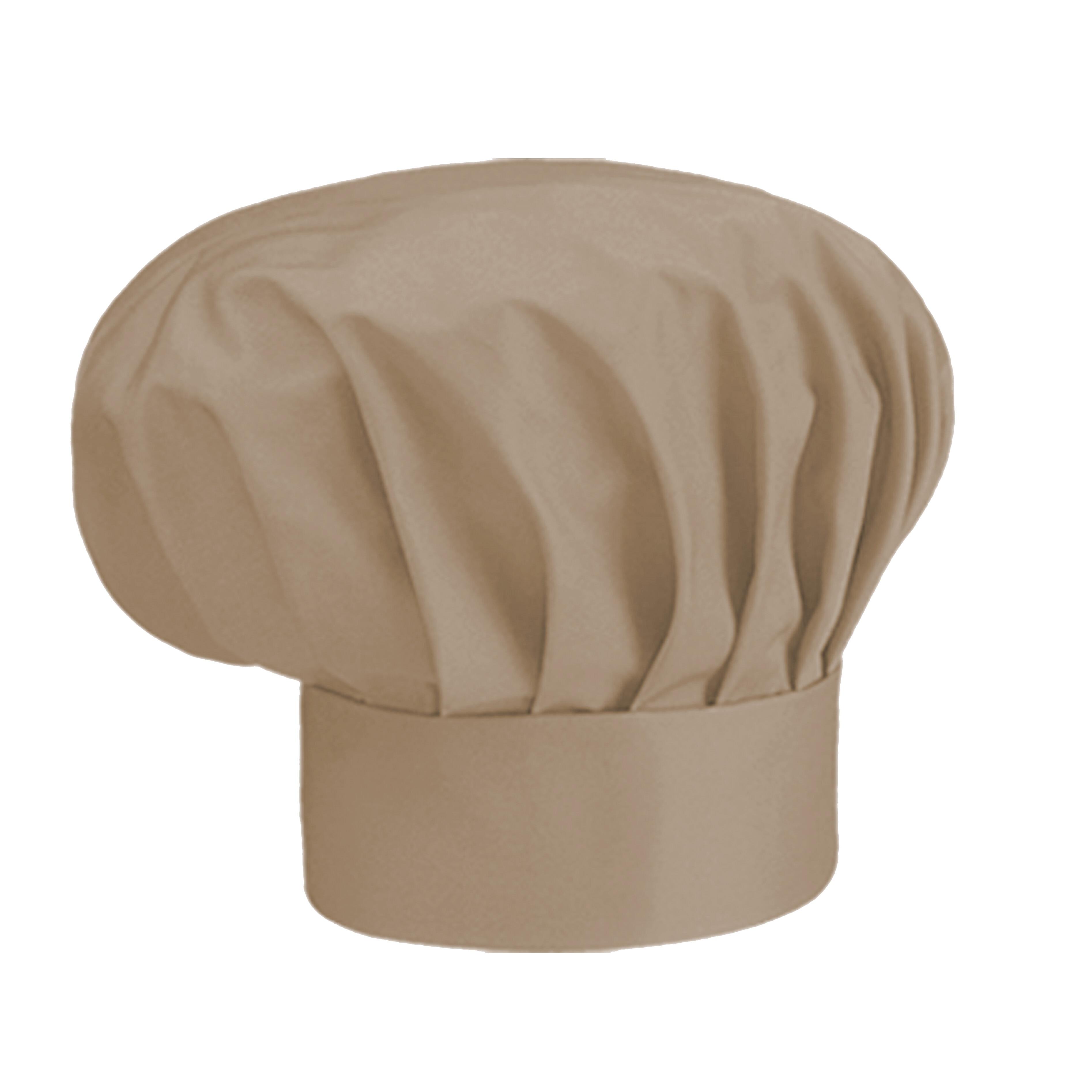 Cappuccino coloured chef’s hat suitable for printing and embroidery