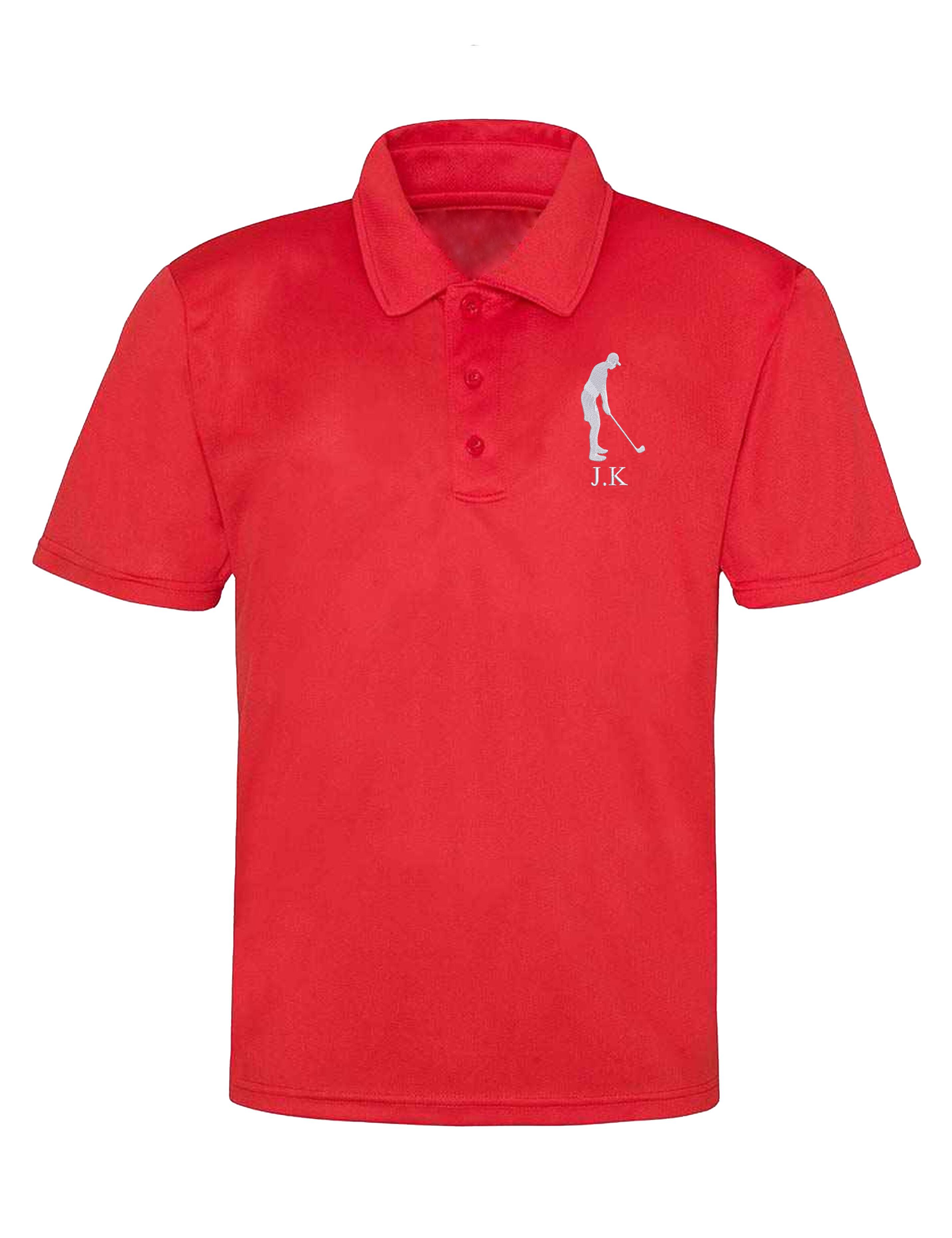 Men's Golf Design Dri-Fit Golf Polo Shirt Red
