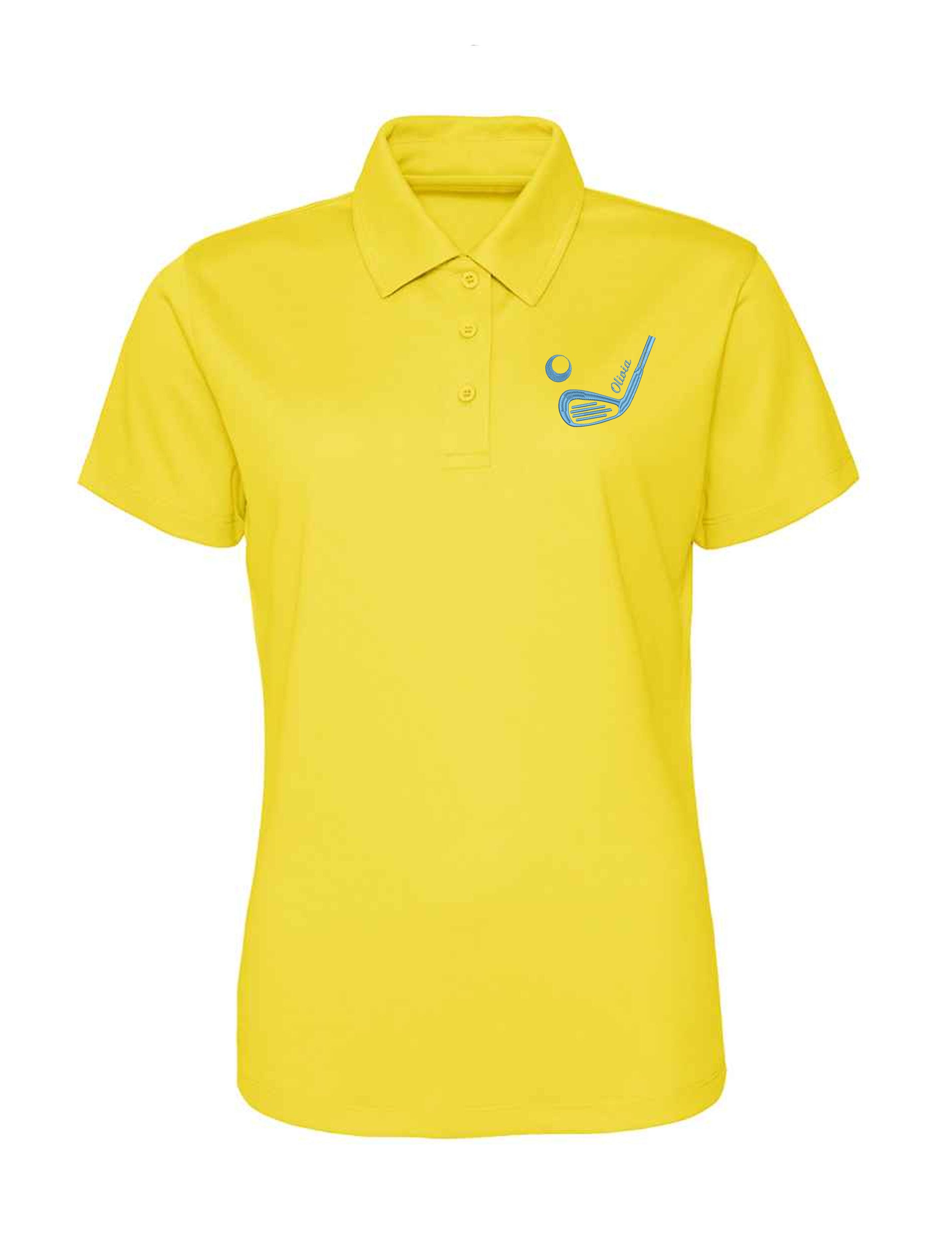 Golf Club Design Women's Dri-Fit Golf Polo Shirt Yellow