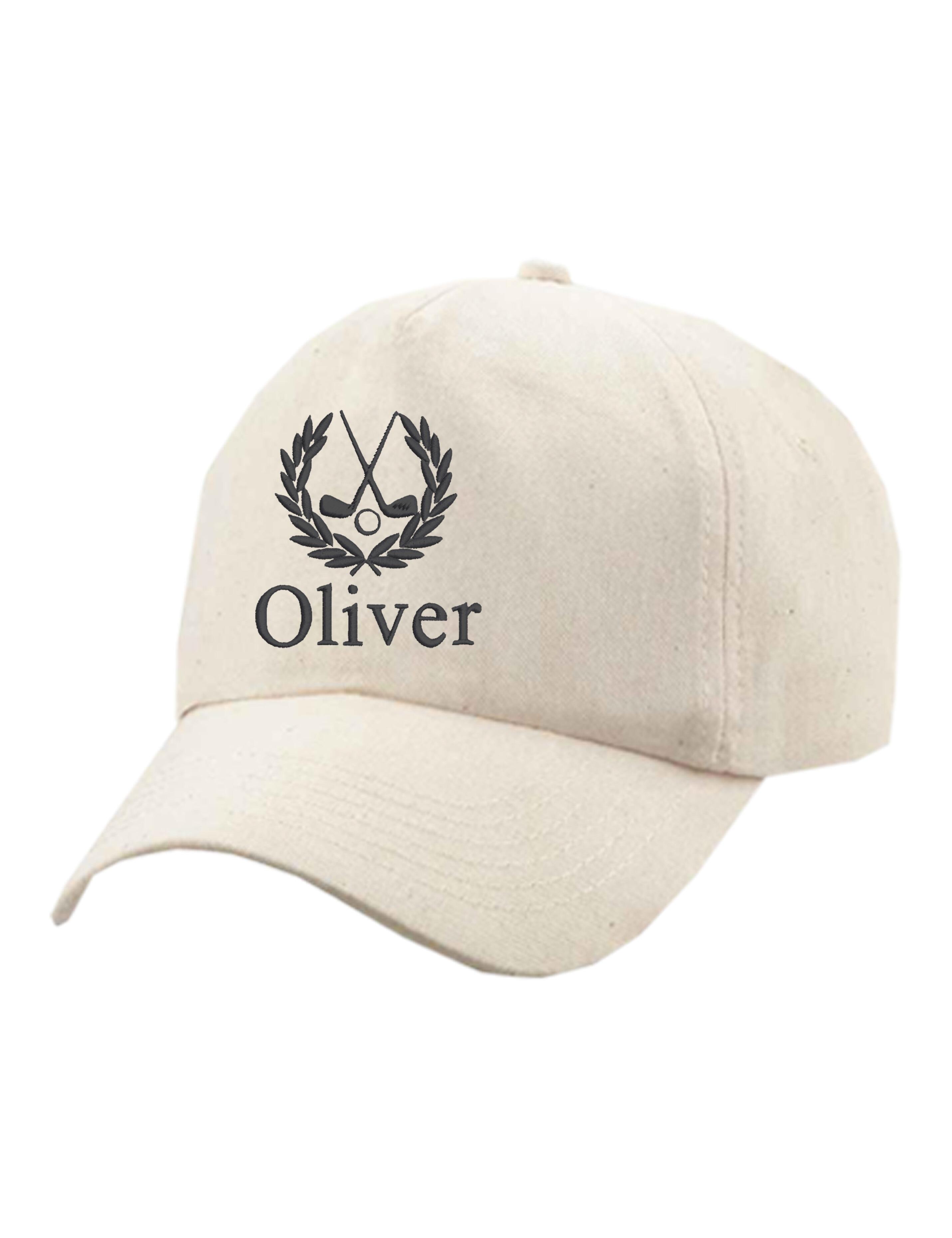 Personalised Embroidered Golf Cap Natural