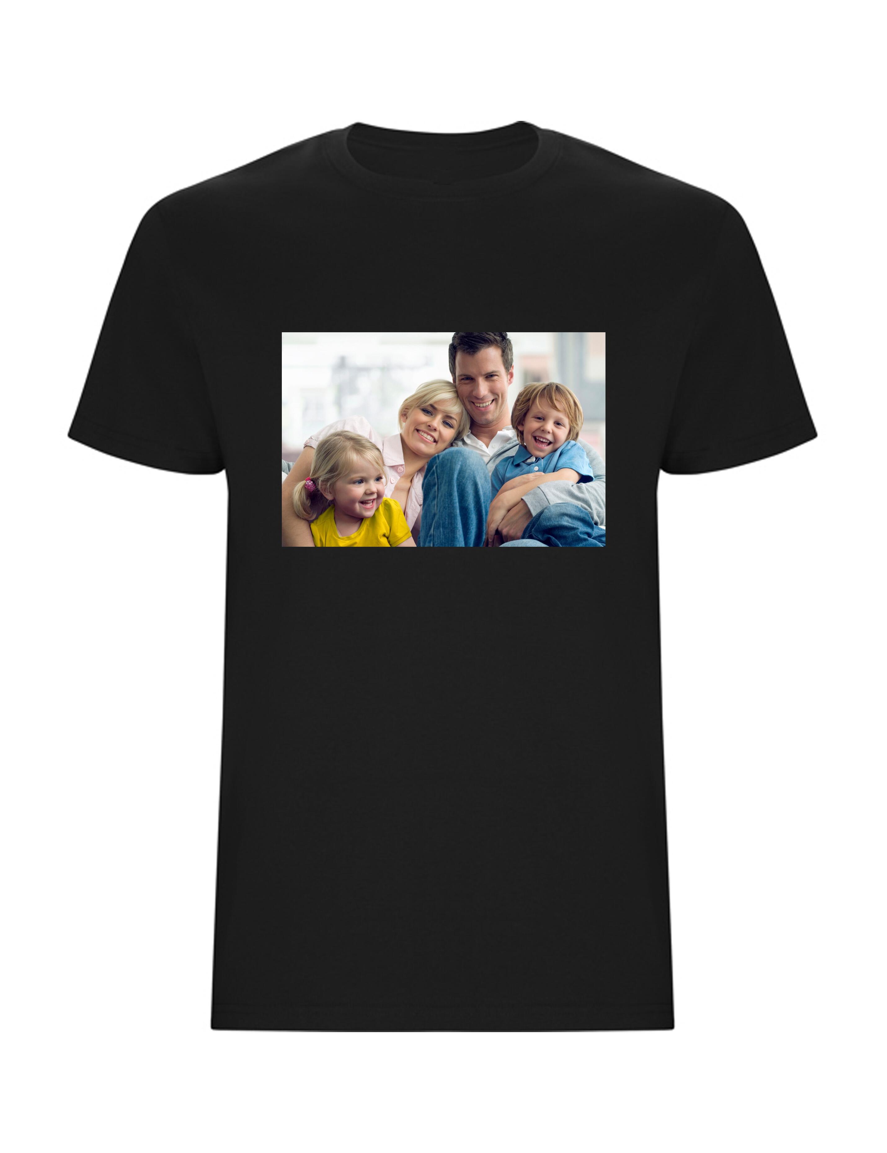 Personalised Photo Printed Short Sleeve T-Shirt Black