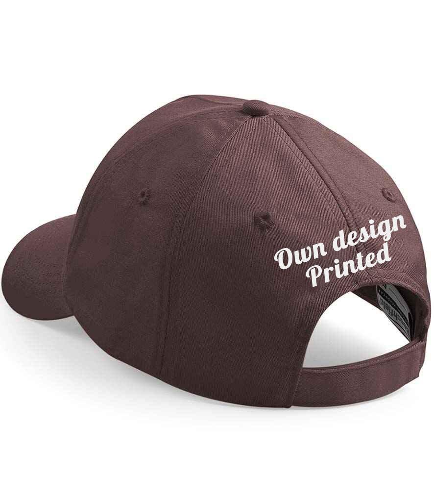Photo Baseball Cap brown printed with your text on back