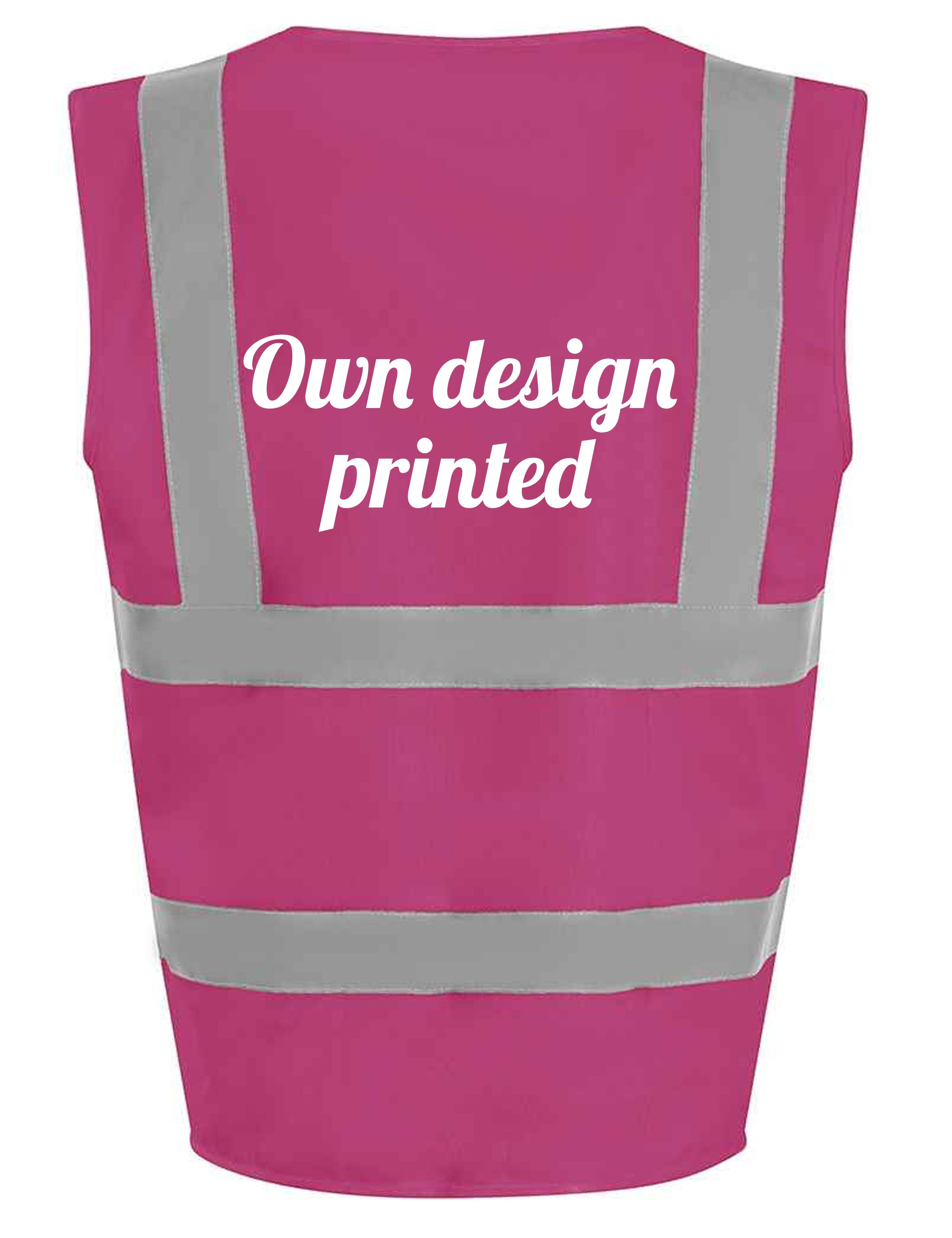 Printed High Visitbility Waistcoat Hot Pink
