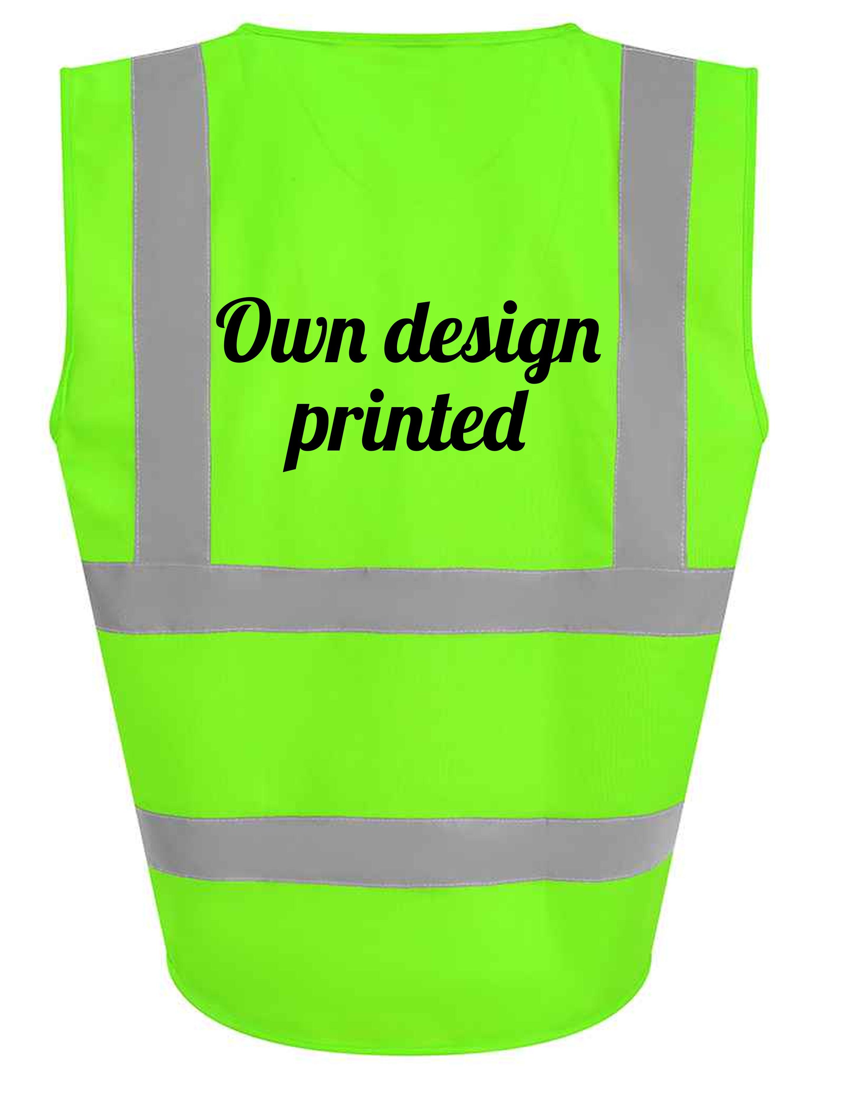 Customised High Visibility Kids Waistcoat Lime with print
