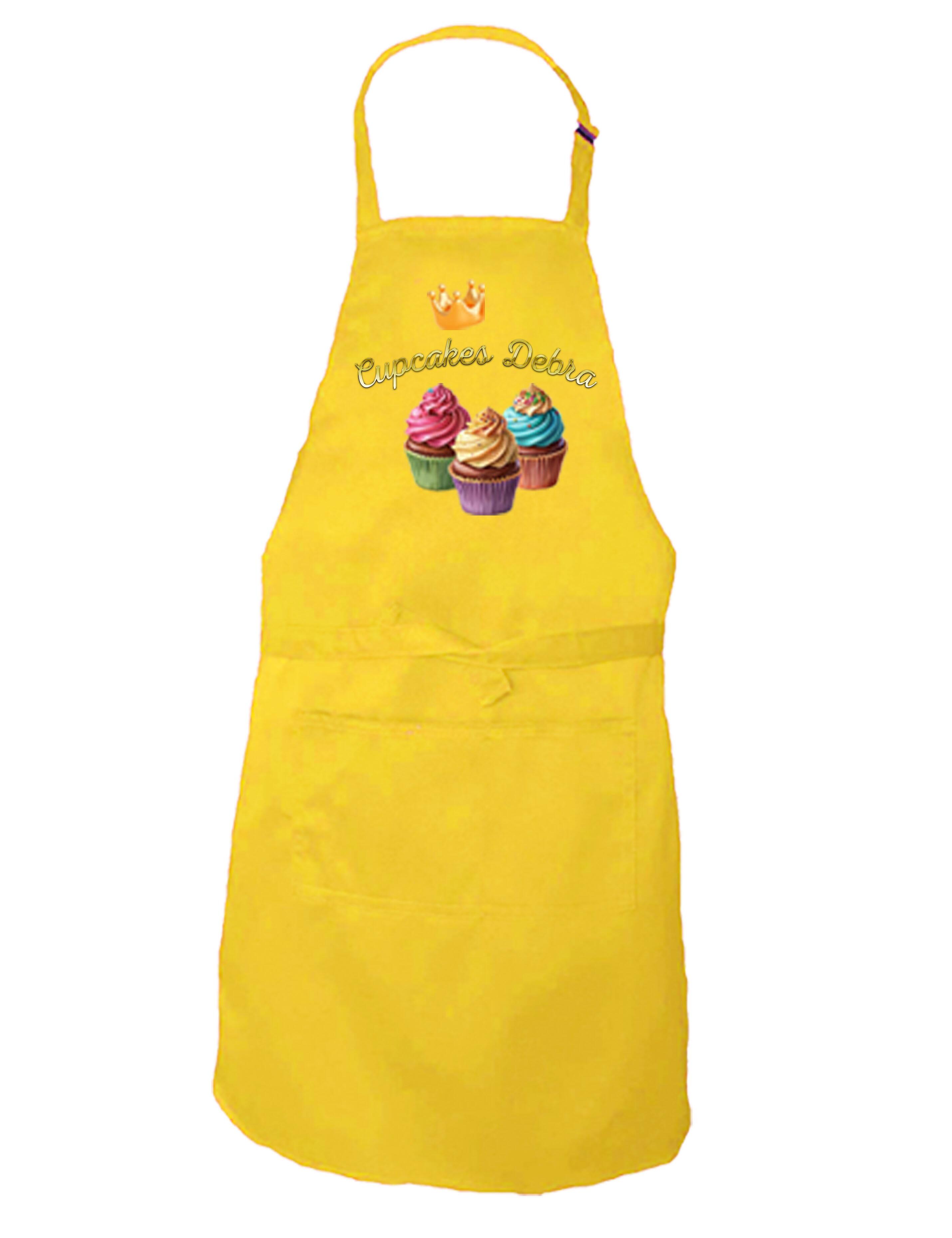 Personalised Cup Cake Kids Apron Yellow