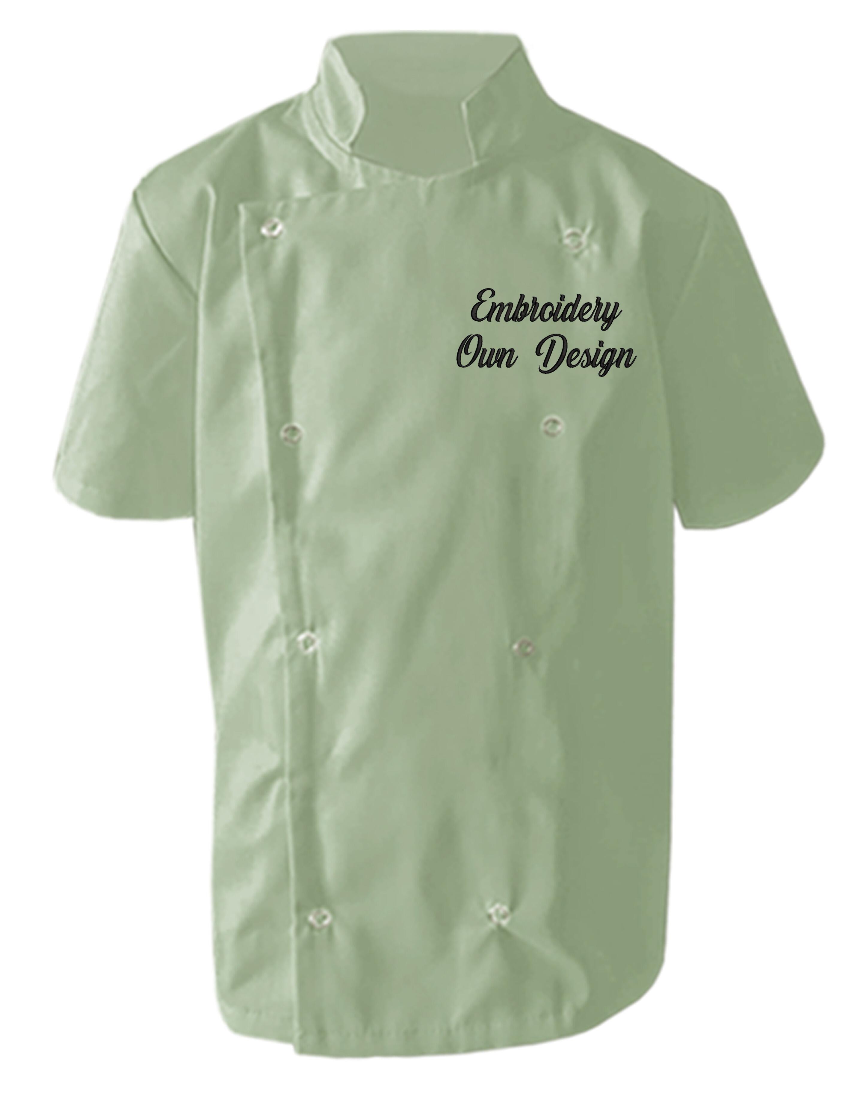 Personalised Kids Chef's Jacket Pistachio with embroidery