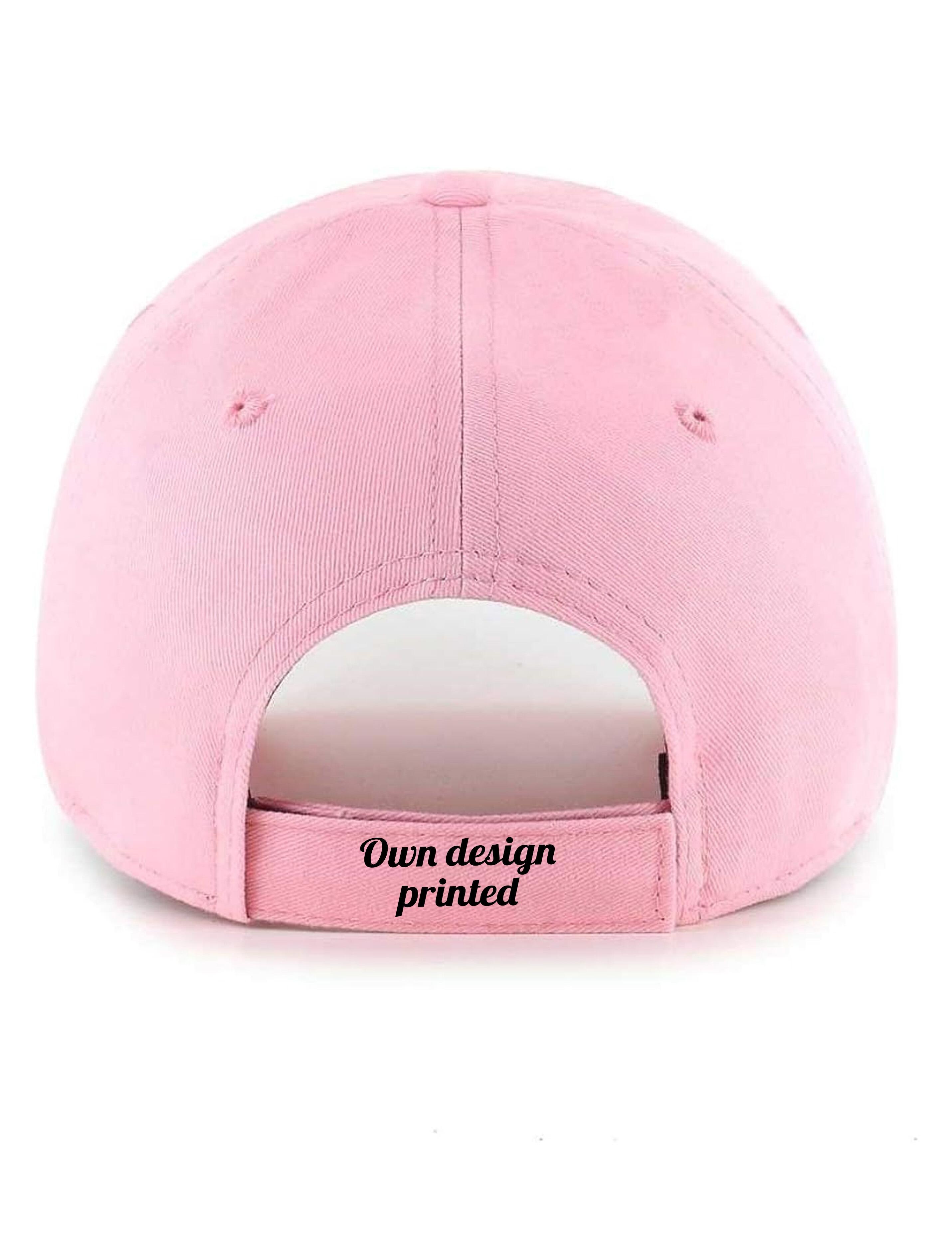 Photo Printed Baseball Cap Pink with back print