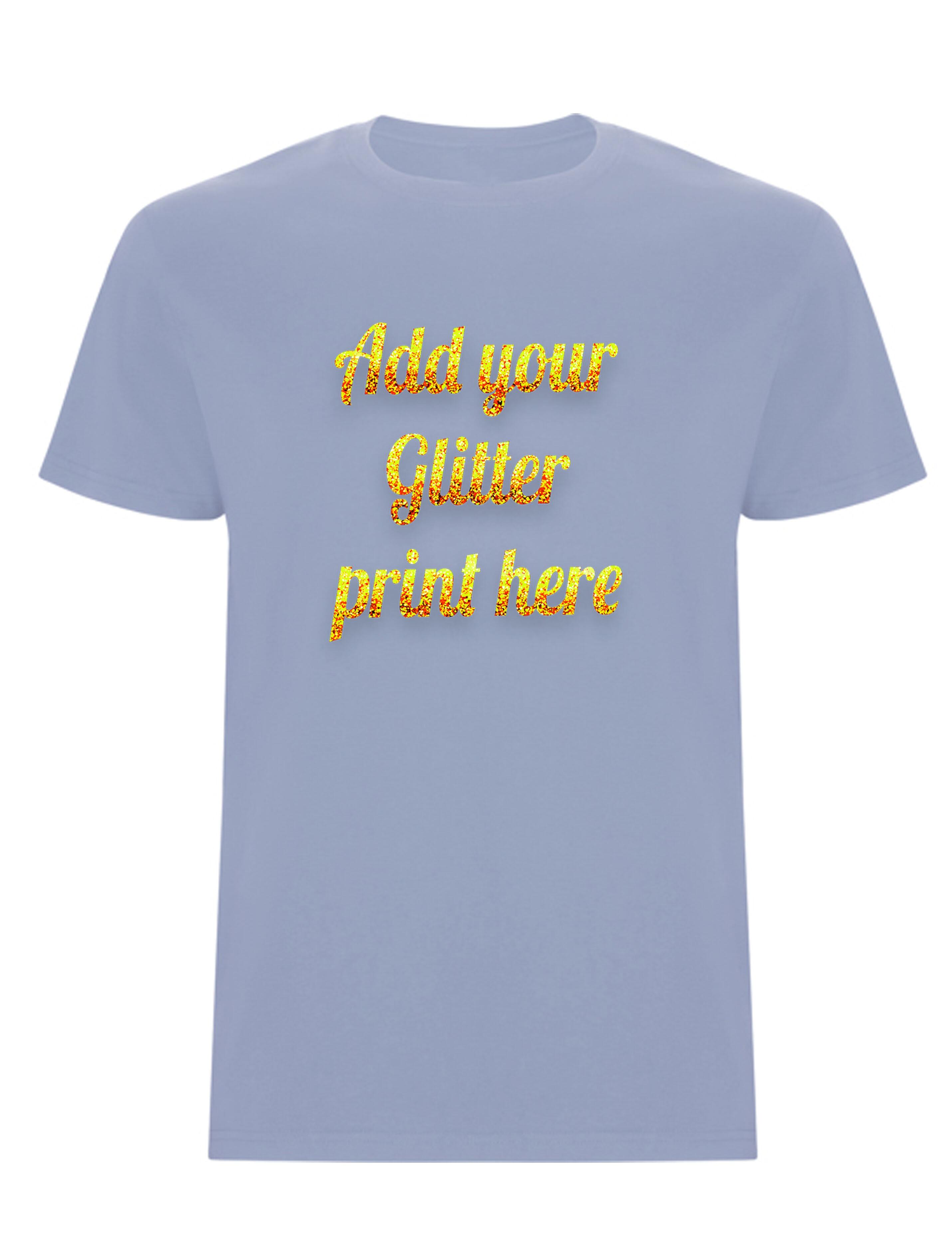 Custom Heavyweight Kids T-Shirt Zen Blue with Glitter Print