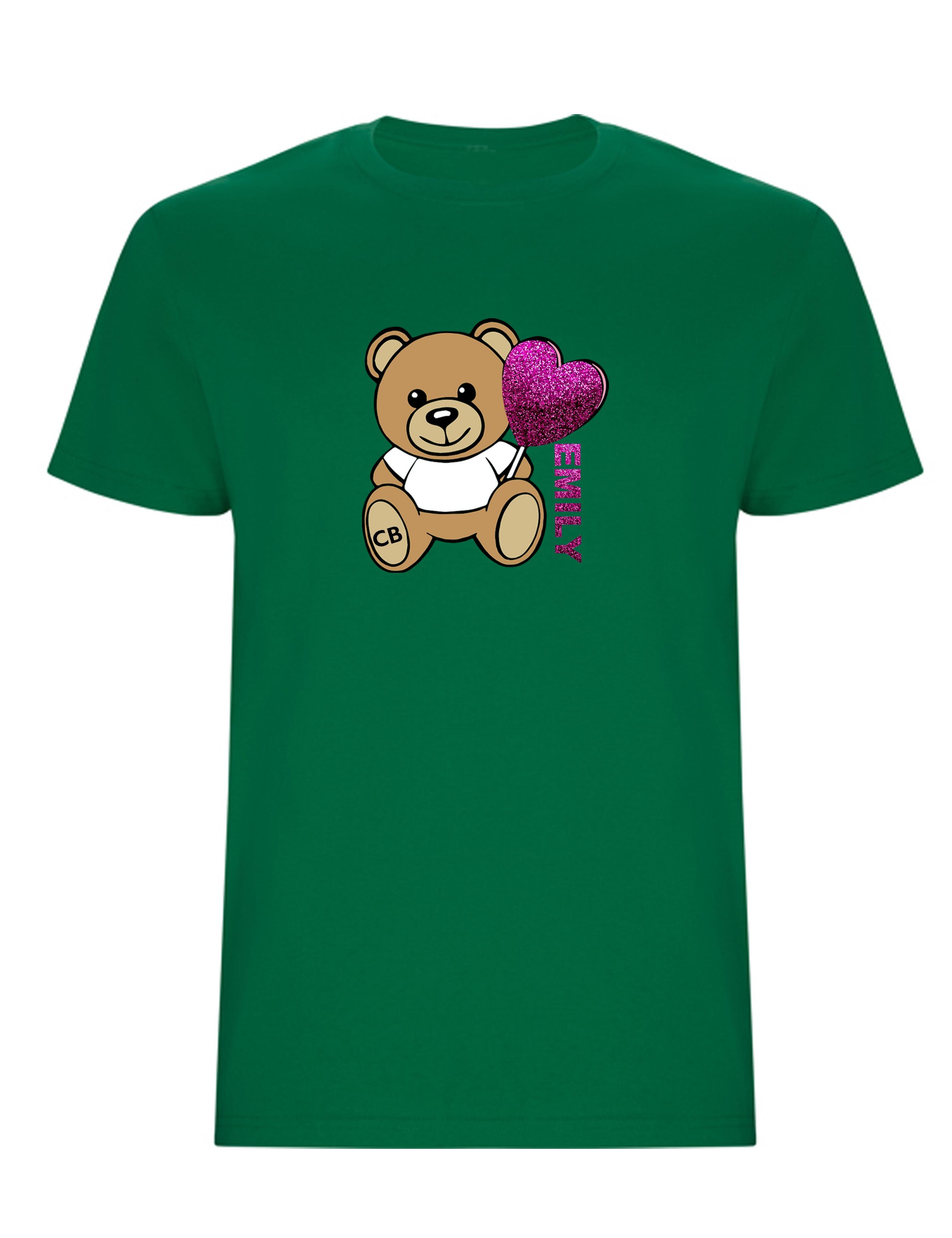 Custom Kids Bear T-Shirt Kelly Green